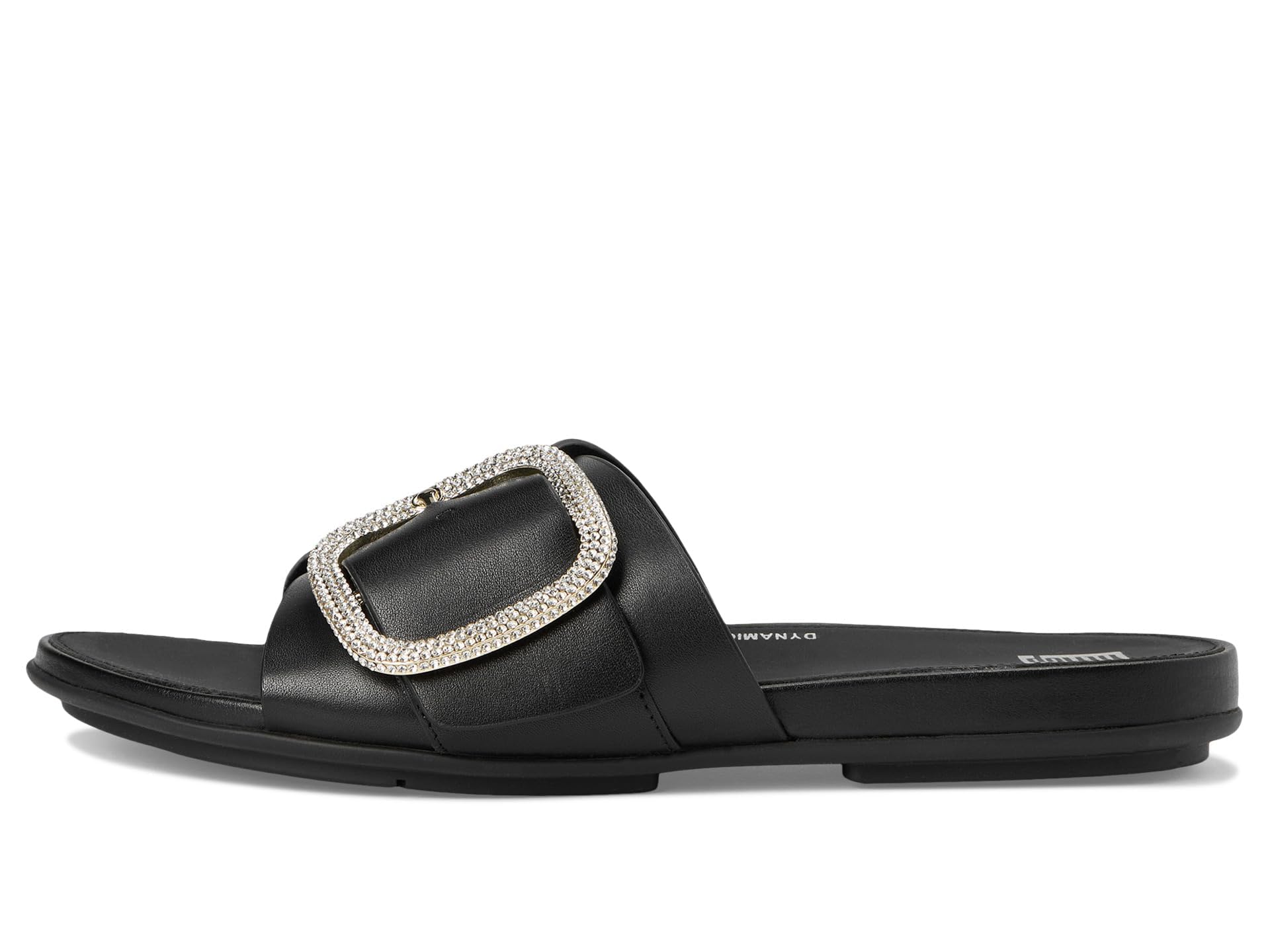 Fitflop Damen Gracie Crystal Maxi-buckle Metallic-leather SlidesSandale