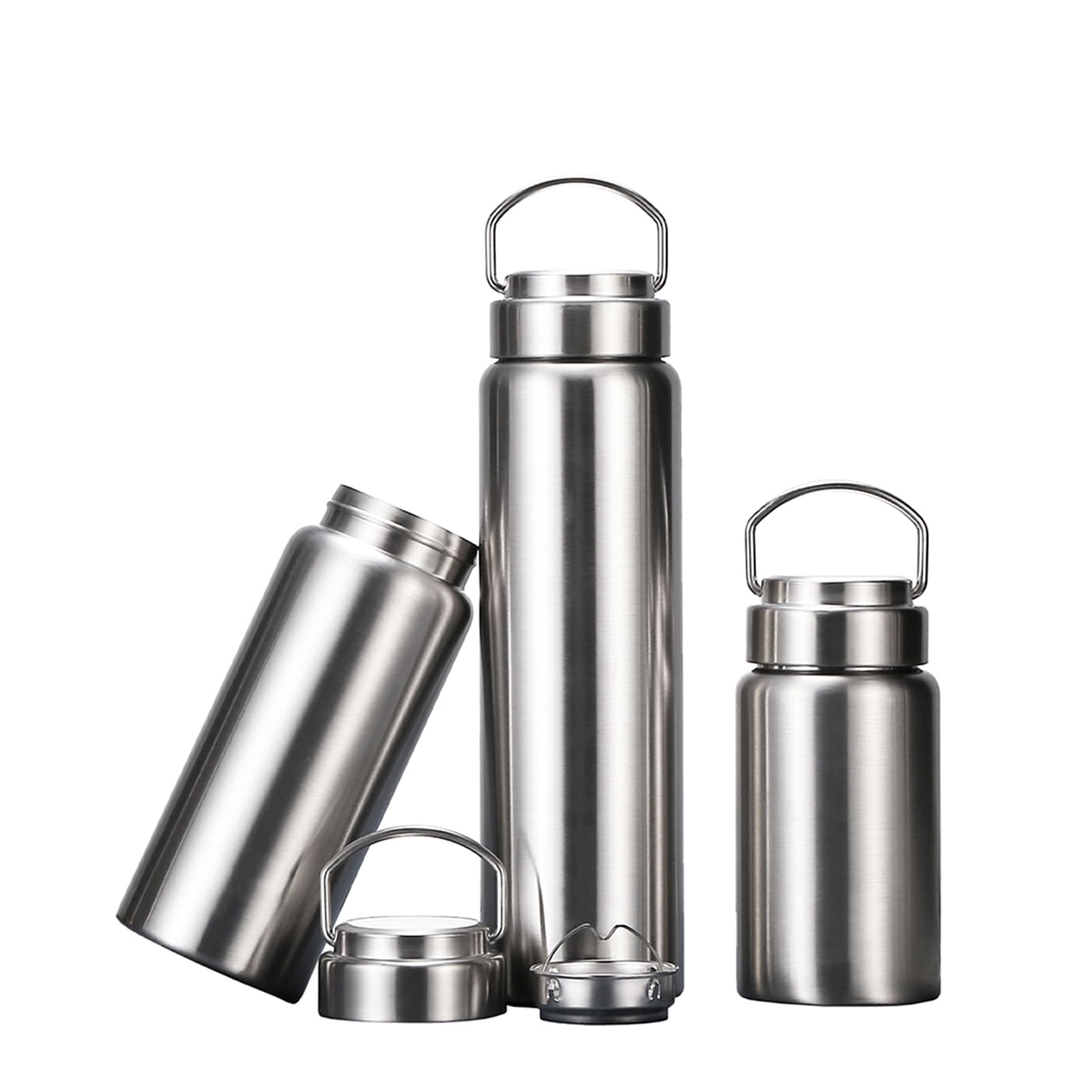 CDJ 16 oz Vacuum Insulated Stainless Steel Water Bottle with Handle, Leak-Proof Double Walled Water Bottle, Reusable and Portable, Metal Water Bottle