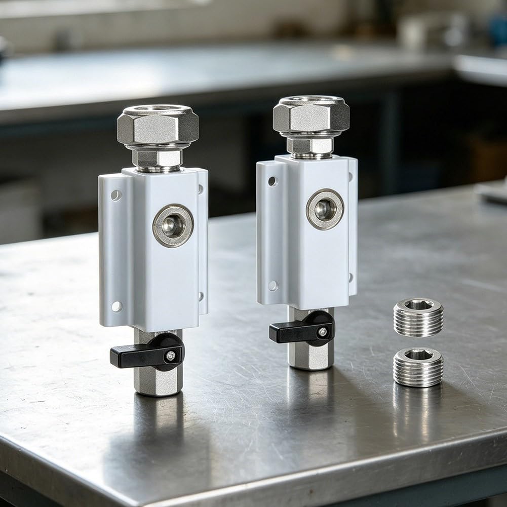 Set di valvole a blocco in alluminio ad alta resistenza da 3/4" con spegnimento rapido e raccordi in ottone per sistemi di compressori d'aria