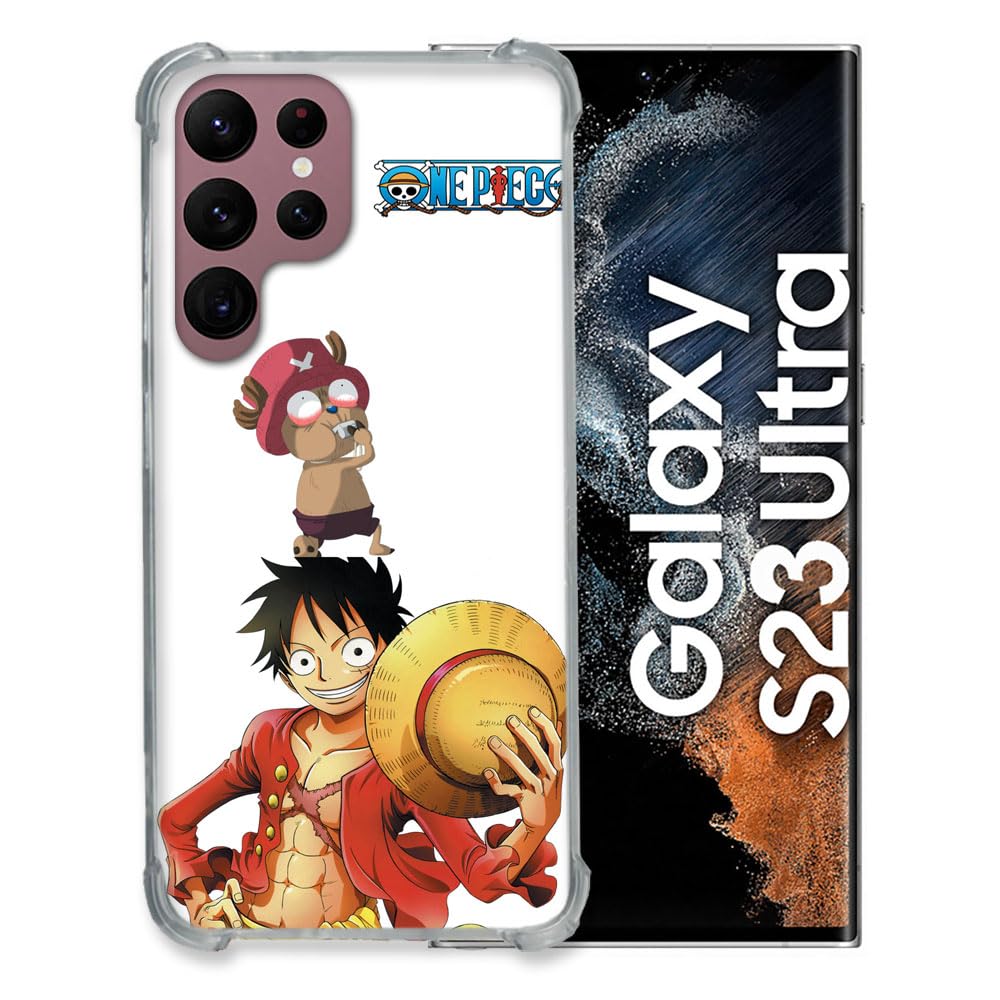 Tempered Glass Case for Samsung Galaxy S23 Ultra Manga One Piece Chopper