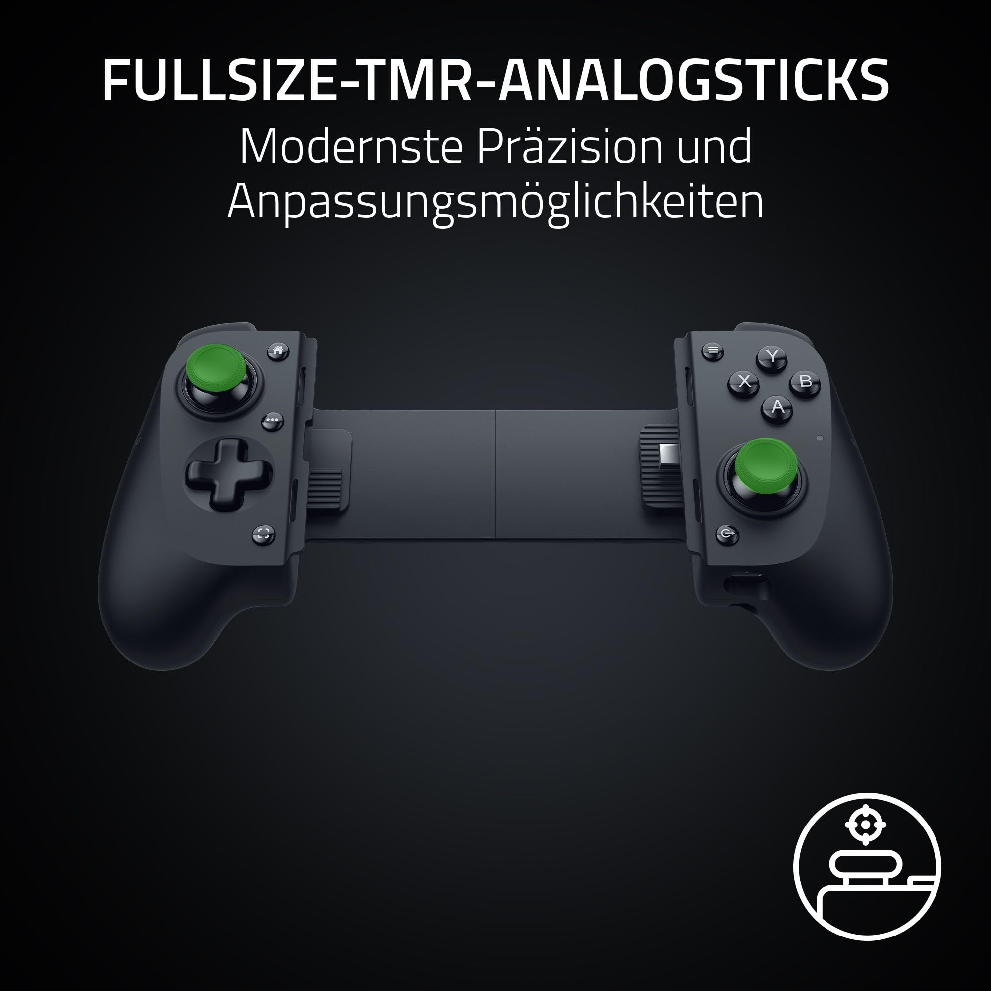 Razer Kishi V3 Fullsize Mobil-Controller für iPhone Android USB-C Plug-and-Play Anti-Drift Analogsticks 12 Tasten Sensa HD Haptics Schwarz