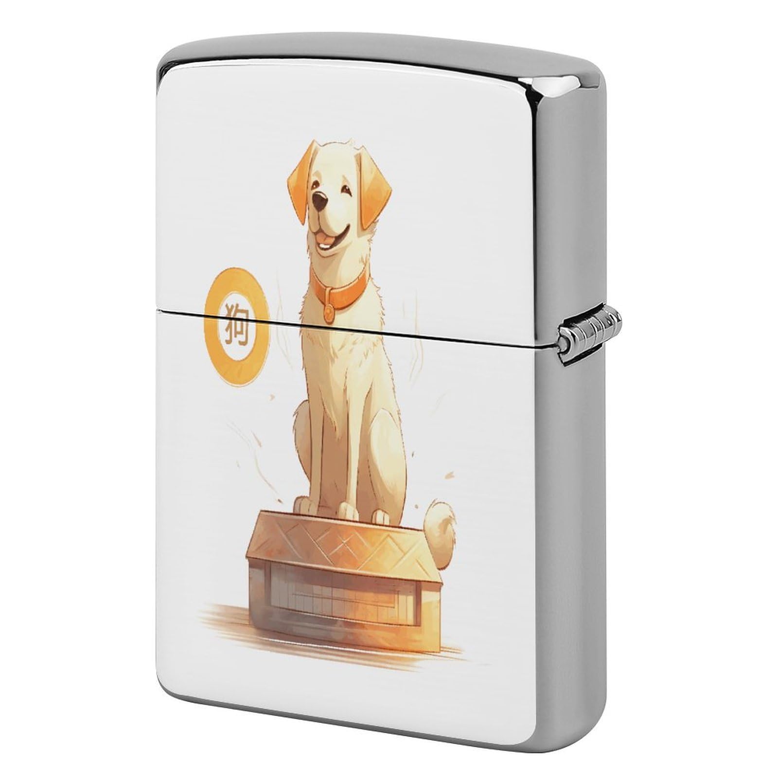 Btcowzrv Style Zodiac Sign Dog Metal Lighter Case Sleeve Cover Holder