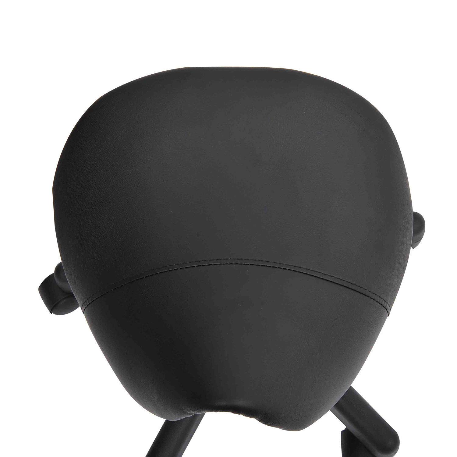 HOMCOM Tabouret à roulettes, Tabouret de Massage avec Hauteur réglable 43-55 cm et Selle Ergonomique, Chaise de Travail à roulettes pivotant 360°, pour Salon de Massage, Tatouage, Clinique, Spa, Noir