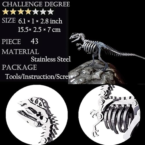 Vista 18 de Kit de modelo de rompecabezas de metal 3D, kit de modelo mecánico de metal, rompecabezas 3D para construir para adultos, rompecabezas rompecabezas