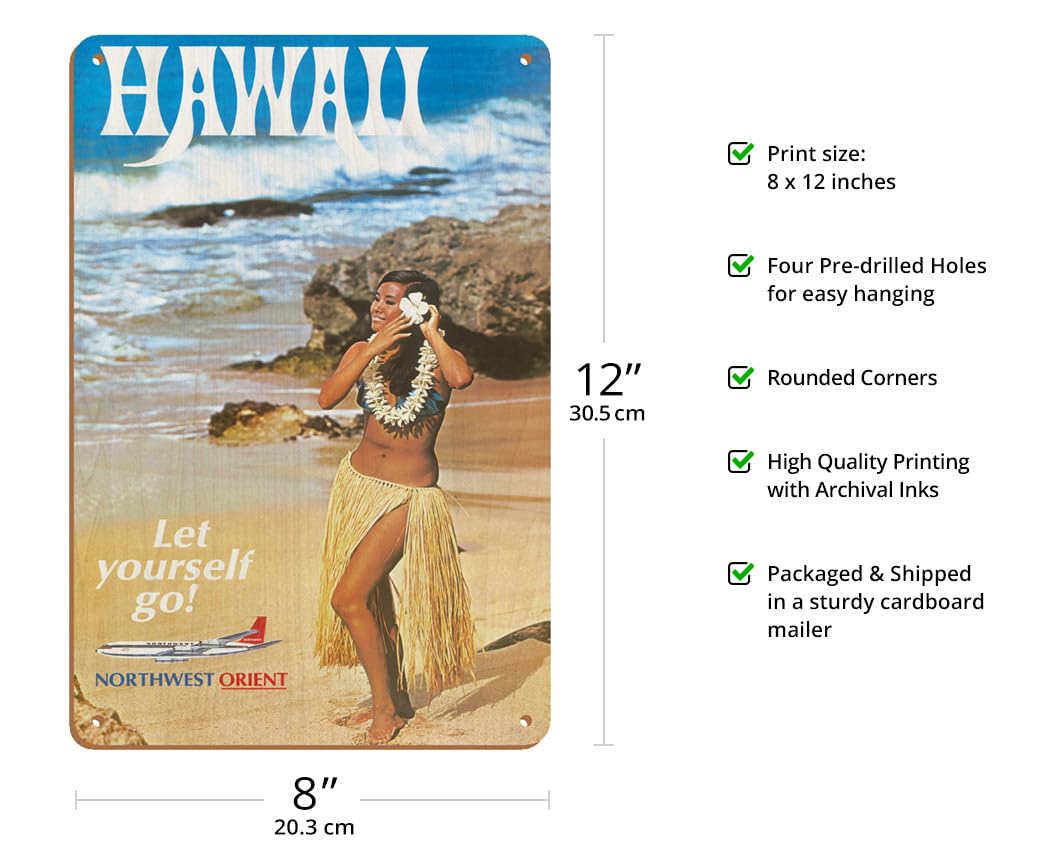 Northwest 航空 ビンテージ ポスター Hawaii poster