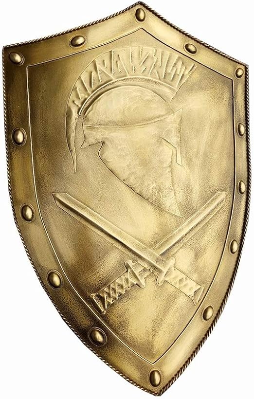 Amazon 中世の盾 ウォールプラークシールド中世のヘルメットの壁の彫刻の装飾 家の装飾 Color Brass Size 61x43cm 置物 オブジェ オンライン通販
