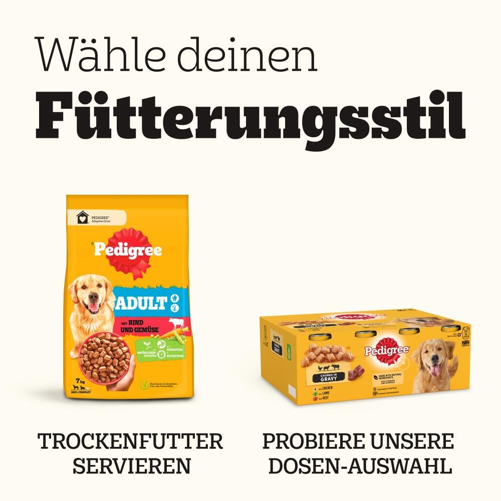 PEDIGREE Adult Multipack Gemischte Selektion in Gelee - Hundenassfutter im Portionsbeutel für erwachsene Hunde - 4 Varietäten - 84 x 100g