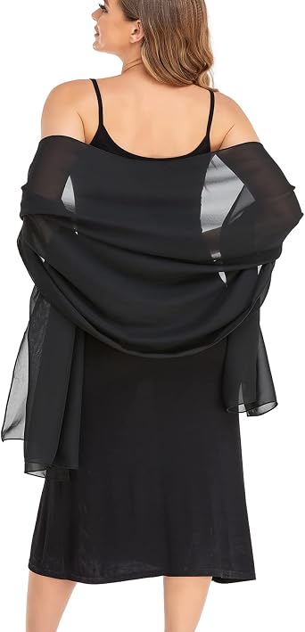 Shawls and Wraps for Evening Dresses Sheer Chiffon Women Elegant Soft Silky Wraps Wedding Bridal Scarf