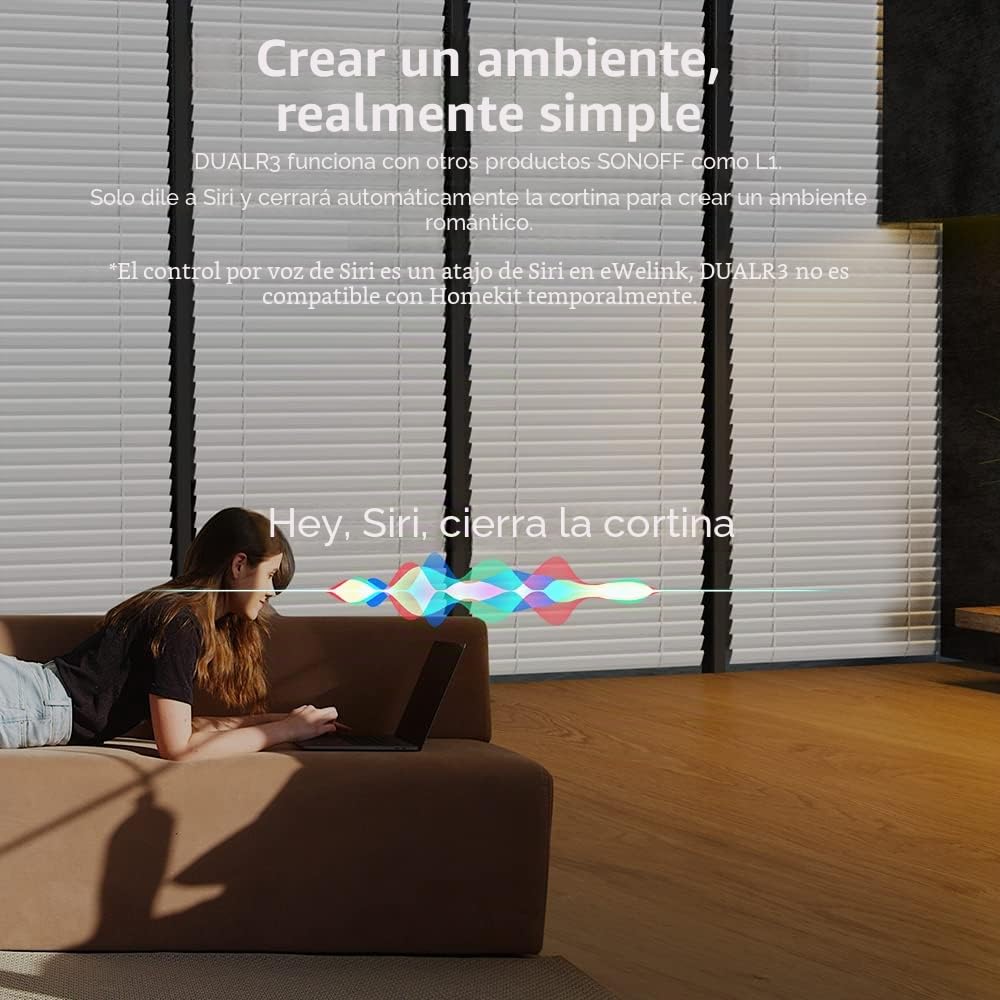 SONOFF Módulo de interruptor de cortina inteligente WiFi de 2 vías con relé dual para cortinas motorizadas, persianas, persianas, funciona con Alexa, no requiere concentrador, DUALR3 Lite