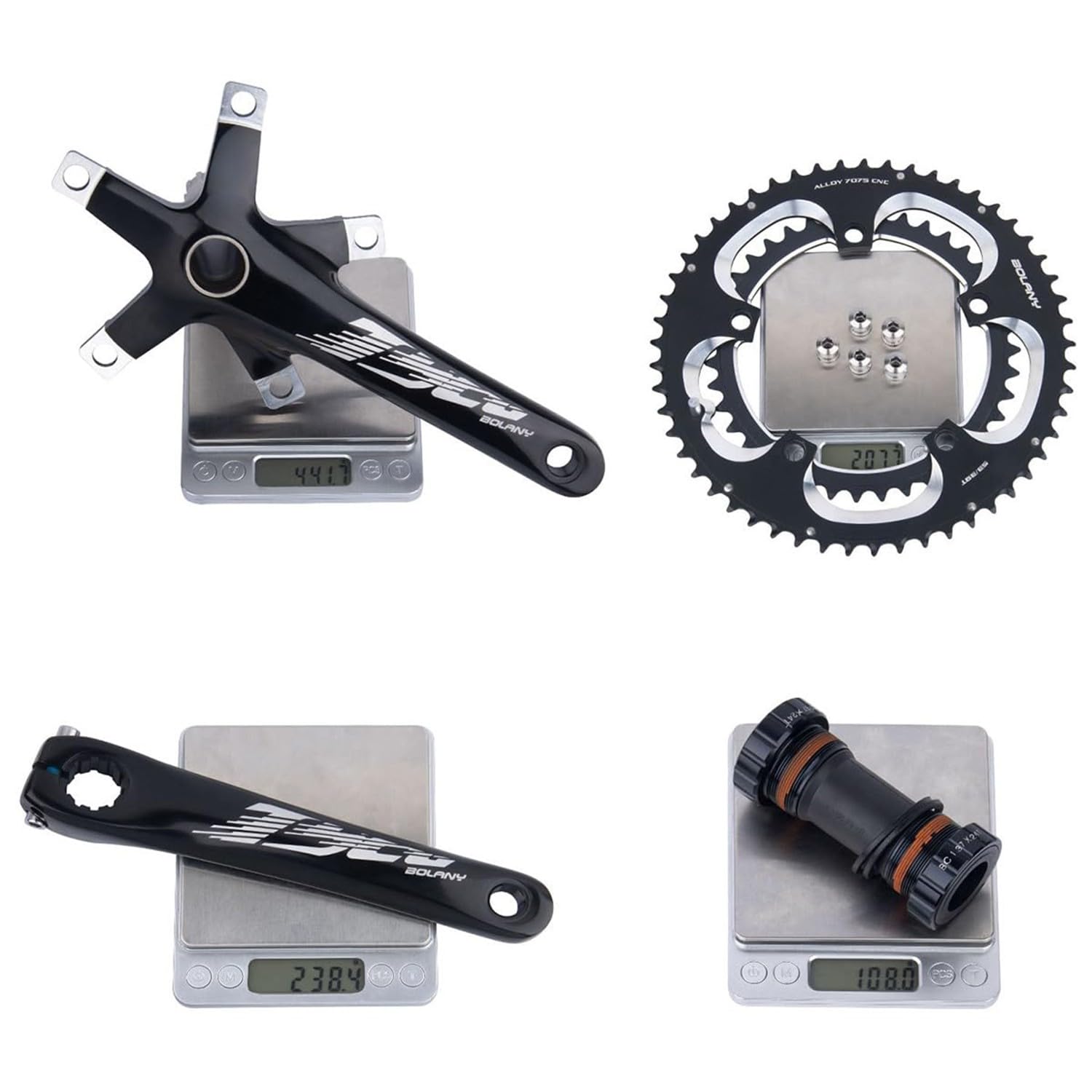 SUNGOOYUE Pédalier Vélo 170mm Alliage - Manivelles Gauche Droite Route MTB - BCD 130mm Creux Léger