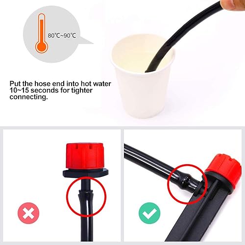 Miniatura 7 de MSDADA - Sistema de riego por goteo de 82 pies para jardín, sistema automático de riego de agua, sistema de riego de jardín con tubo de distribución