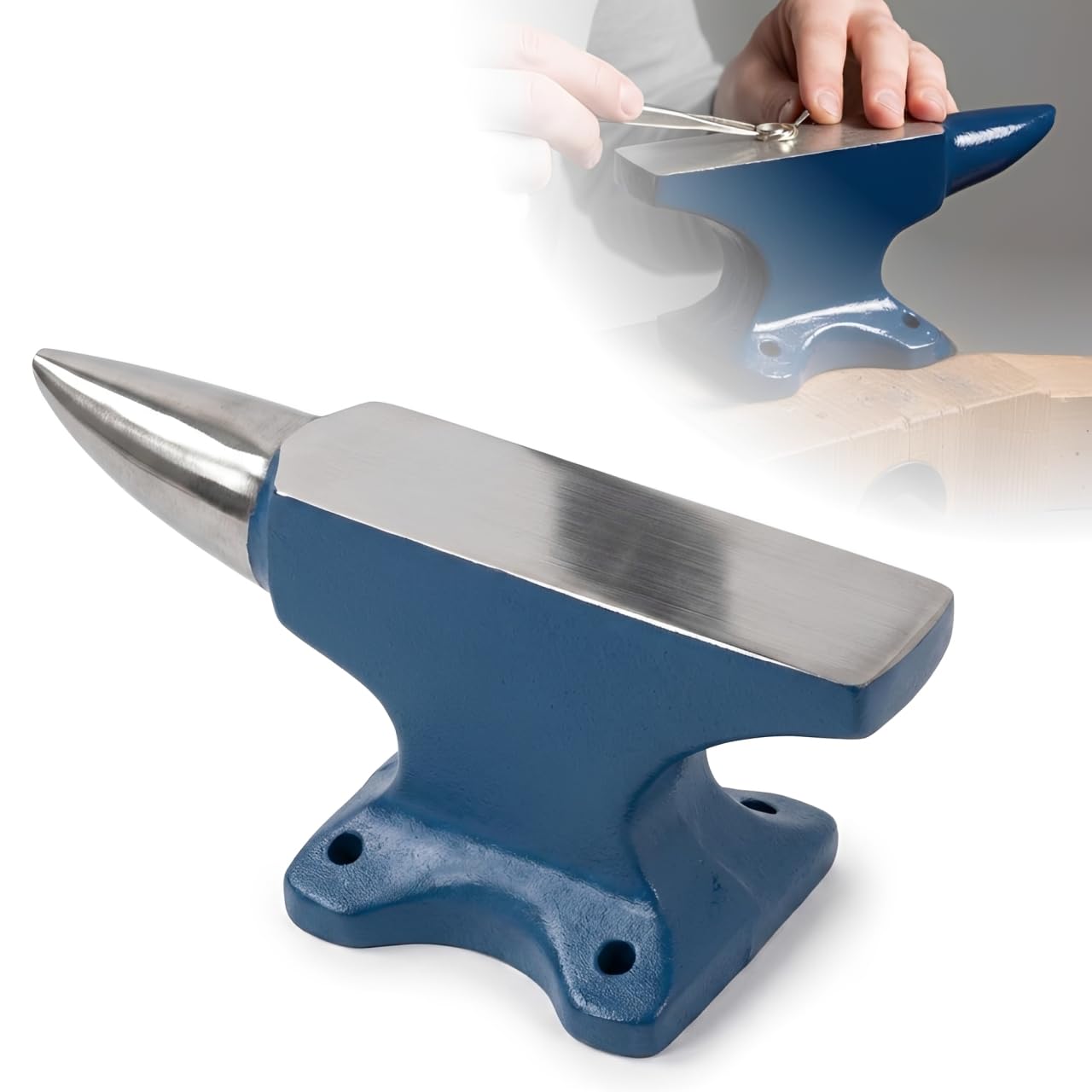 Mini Cast Iron Anvil Block for Jewellery & Small Metal Work – Compact Bench Anvil with Mounting Holes – Ideal for Wire Forming, Precision Metalworking & Crafting