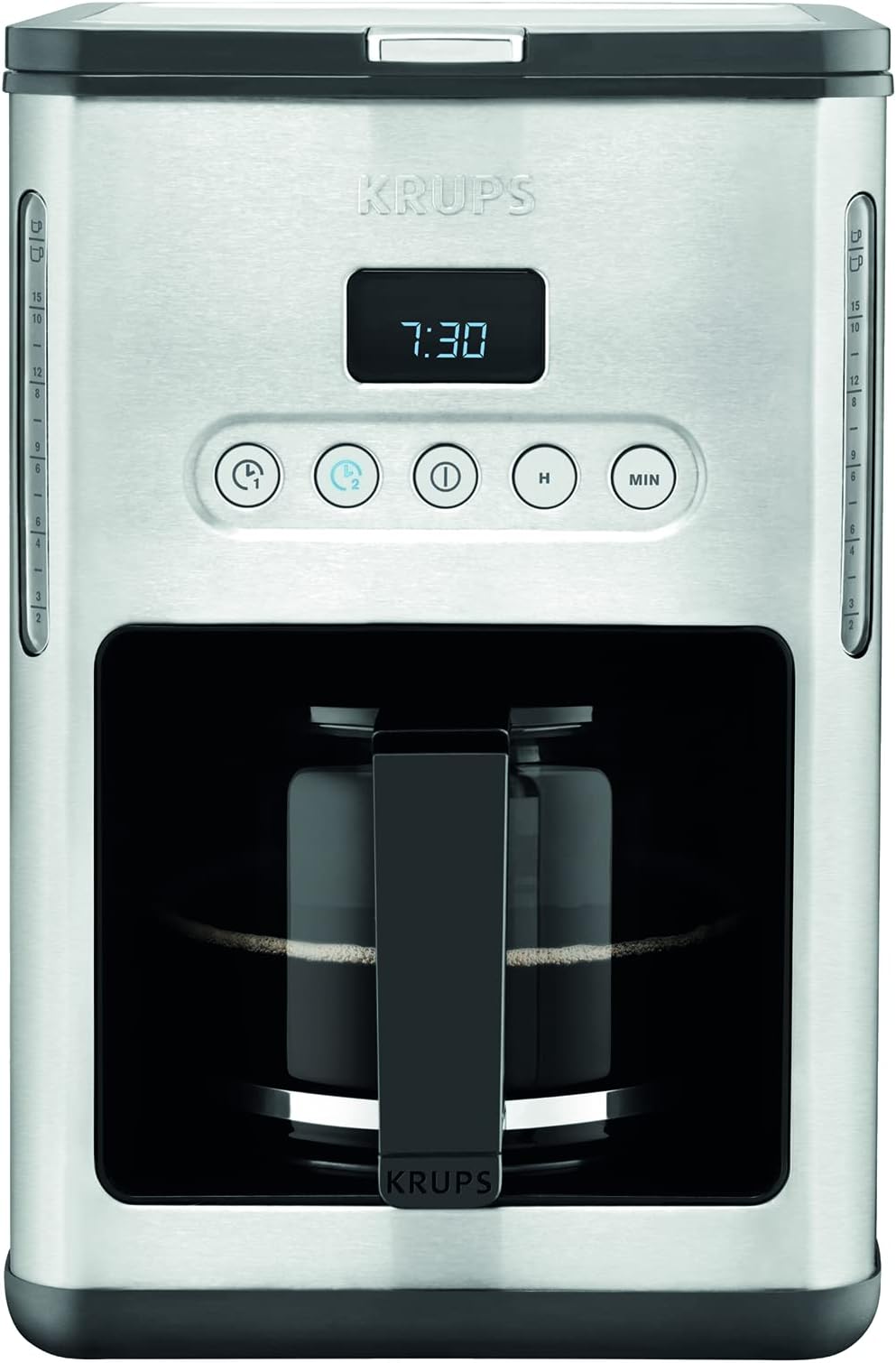 Krups KM442D Drip coffee maker 1.25L 15cups Black,Stainless steel