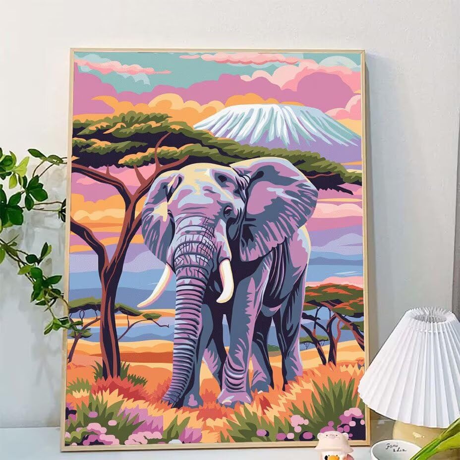 Pintura por números kit manualidades adultos para pintar un lienzo grande 2