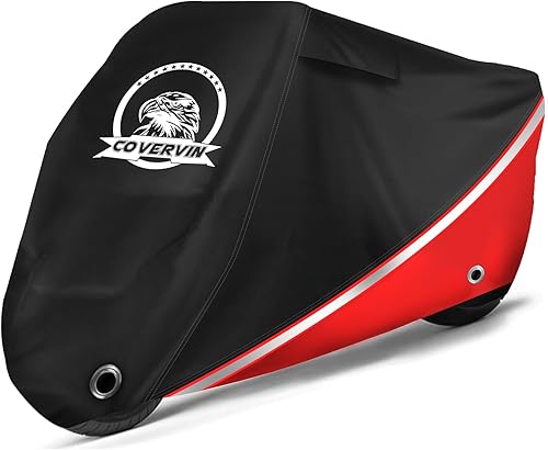 COVERVIN Funda para motocicleta, funda impermeable para motocicleta, tela 210D, duradera y a prueba de desgarros, funda para vehĂculo de 91 pulgadas COVERVIN Funda para motocicleta, funda impermeable para motocicleta, tela 210D, duradera y a prueba de desgarros, funda para vehĂculo de 91 pulgadas