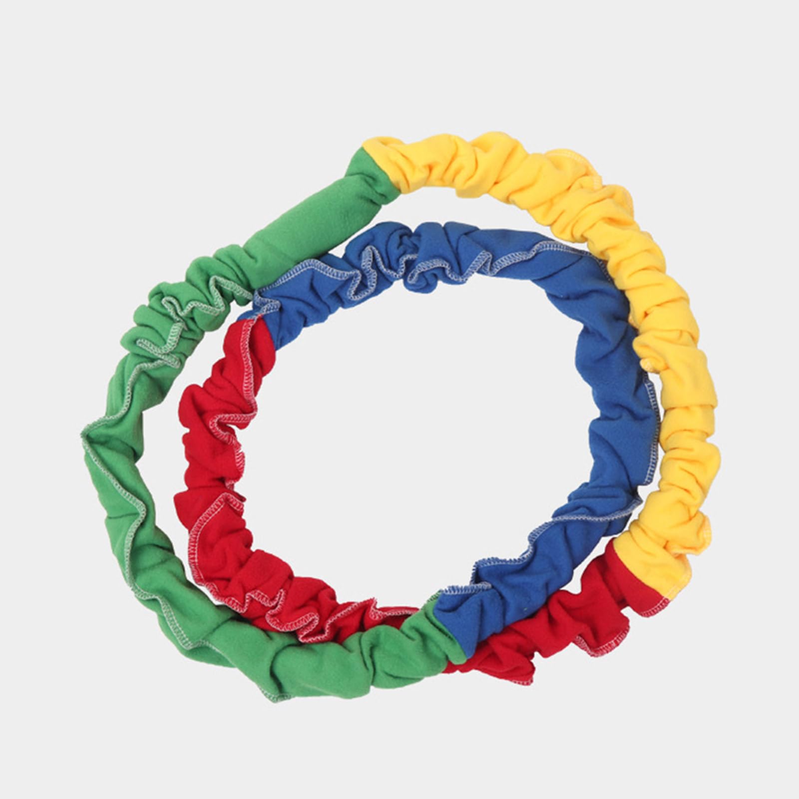 Bande élastique Coopérative Extensible Avec Seaux Marqués - Corde En Tissu, 4 Anneaux, 4 Seaux - Jeu D'équipe Et Coordination - Exercice En Plein Air, Parc, école, Maison