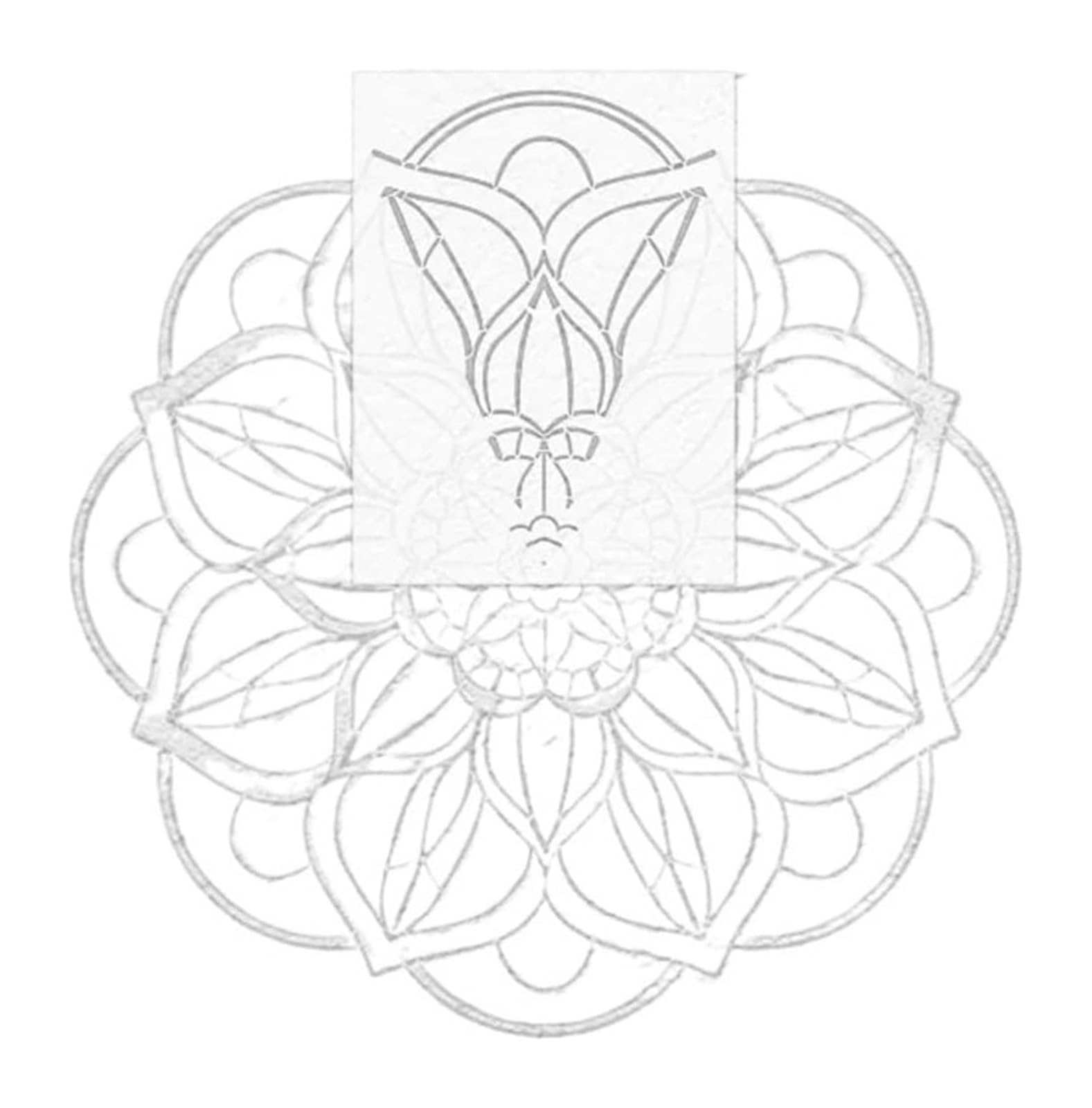 Szablon do malowania ścian, Szablony ścienne Malowanie Mandala Relief Szablon Wystrój mebli Wiele rozmiarów Dorośli(M 36cmX50cm)
