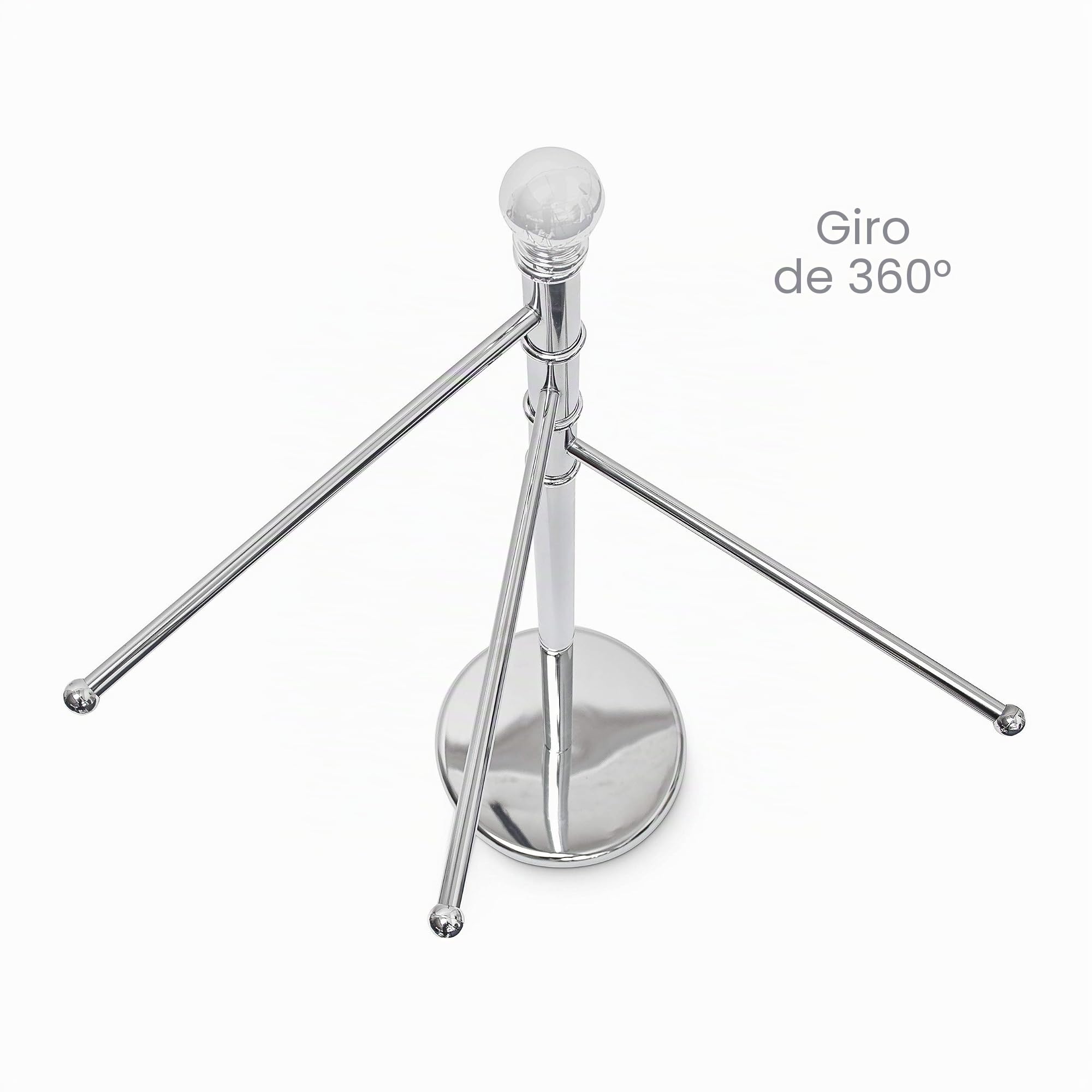 Relaxdays Toallero de pie con 3 Brazos móviles, Acero Inoxidable, 95 x 29 x 29 cm, 3.7 Kg, Color Plateado