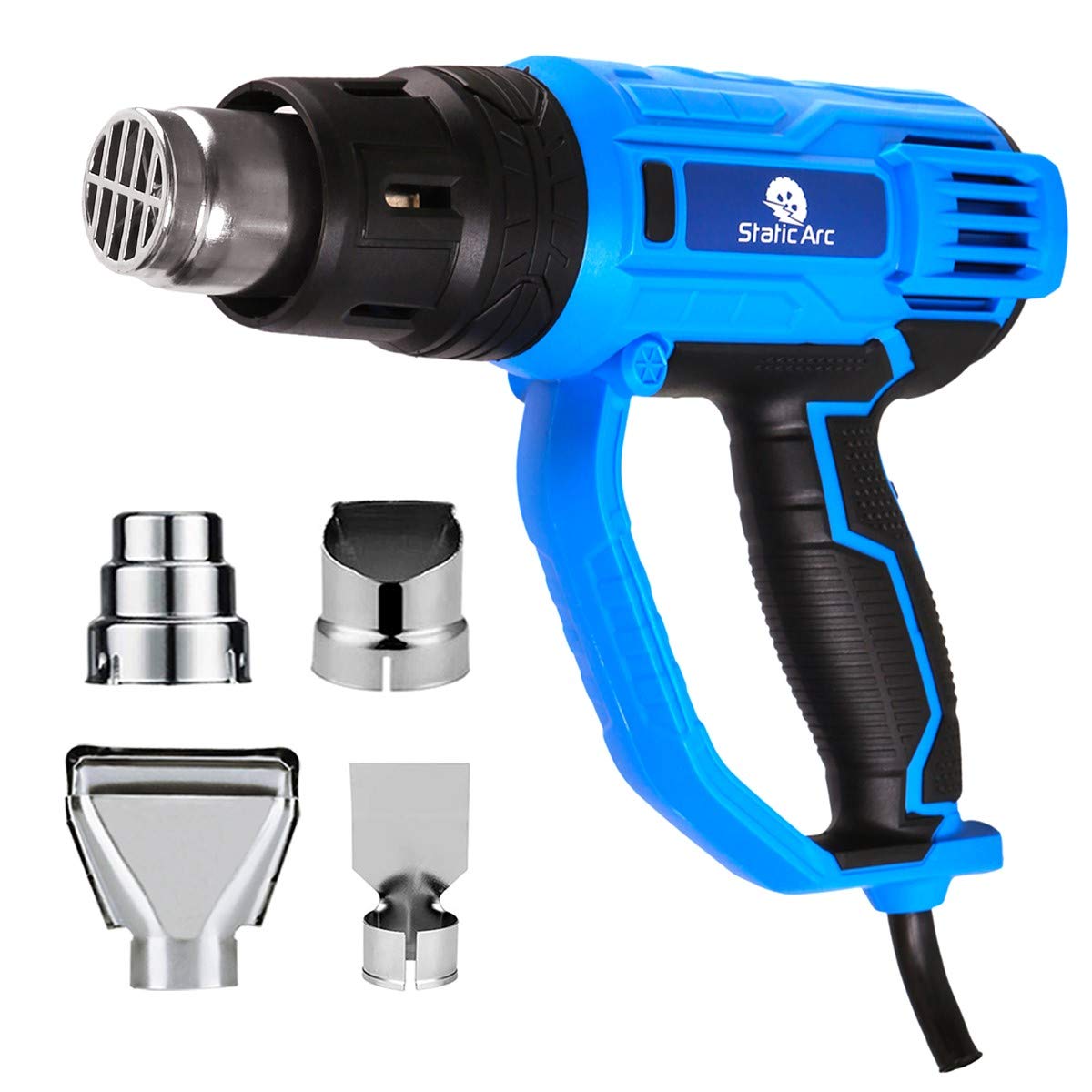 Static Arc Blue 2000W Electric Heat Gun Hot Air Nozzle Variable Temperature Paint Glue Dry Seal