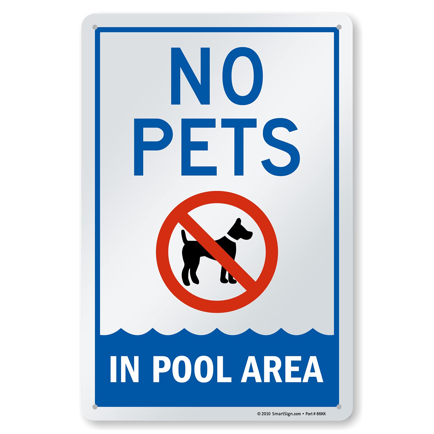 SmartSign 15 x 10 inch “No Pets In Pool Area” Sign with No Dog Symbol, Digitally Printed, 55 mil HDPE Plastic, Multicolor