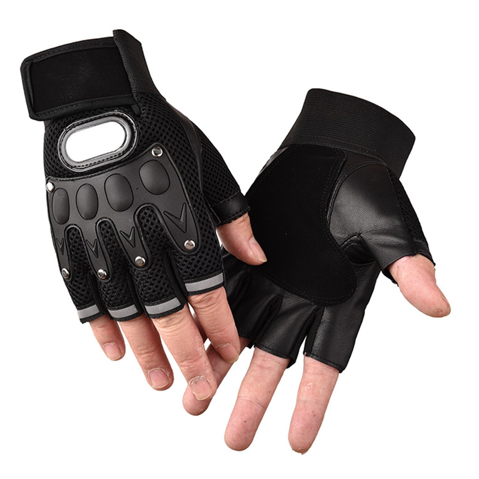 ZIRANU Protective Motorcycle Gloves Half Finger Cycling Gloves Breathable Shock Absorption Gloves Accessories