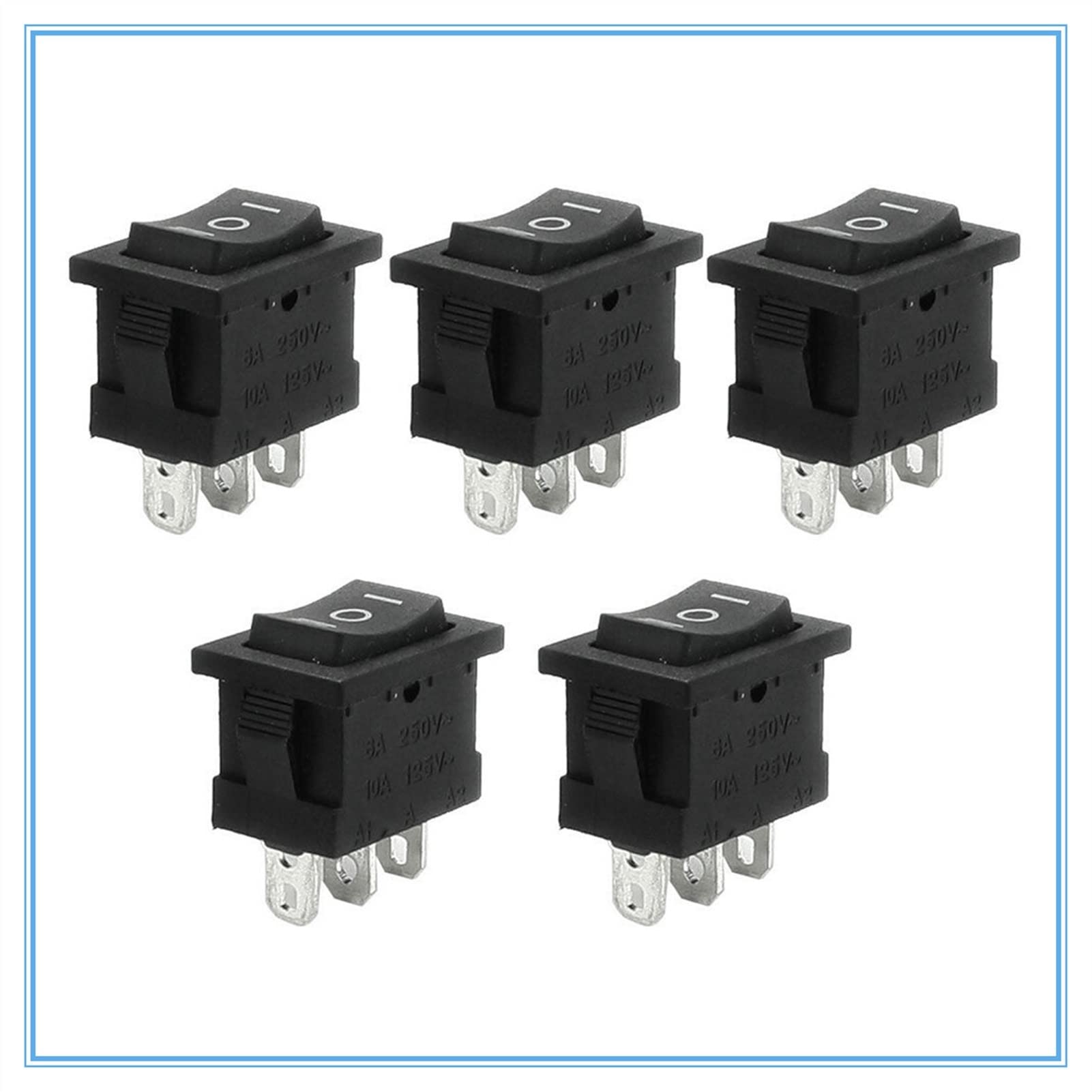 Interrupteur à bascule SPST 3 pin encastrable on-off-on 21x15mm pour circuits électriques