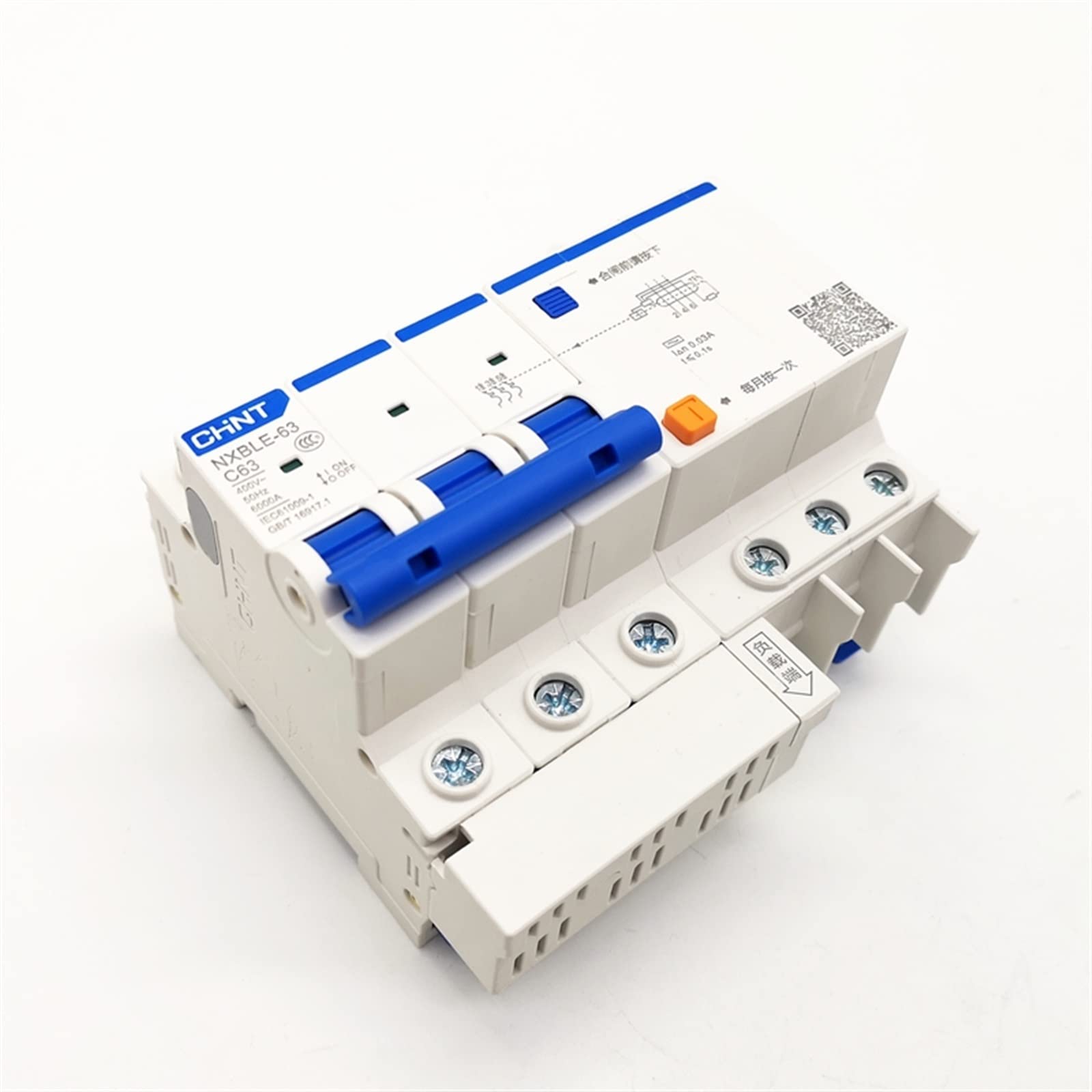 RCBO NXBLE-63 3P 30mA C10A 16A 20A 25A 32A 40A 50A 63A Wyłącznik różnicowoprądowy RCBO(C16A)