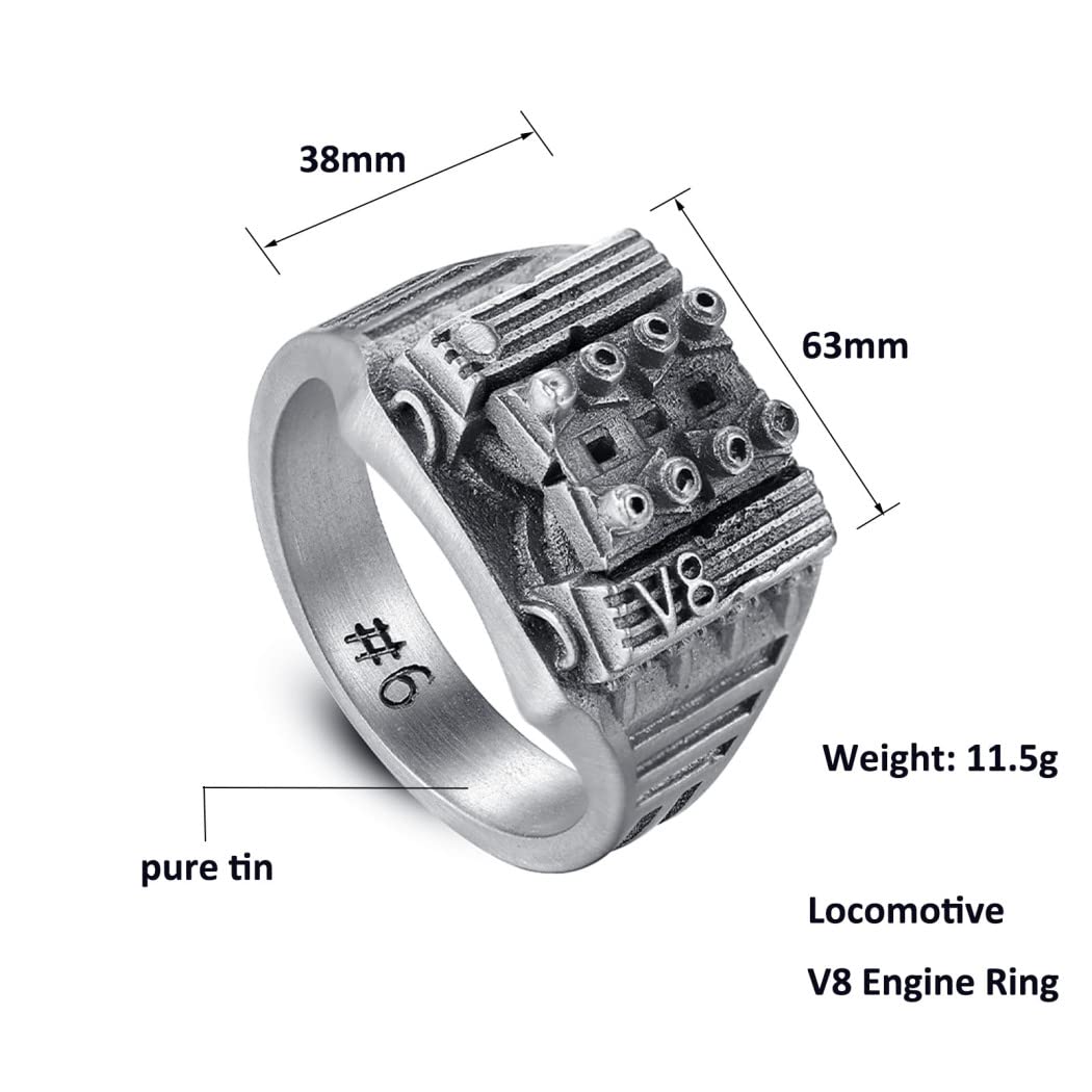 Amazon.co.jp: 機関車 V8 エンジン モーター 指輪 リング, 男性