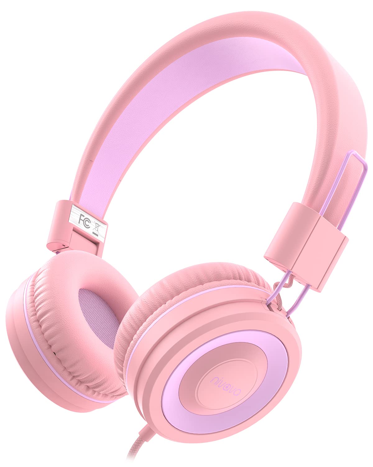 NIVAVA Kids Headphones, K8 Wired Headphones for Kids with Adjustable Headband, 3.5 MM Jack for School, Foldable On-Ear Headset for Girls Boys Children, Kindle Tablet Cellphones MP3/4 Airplane Travel