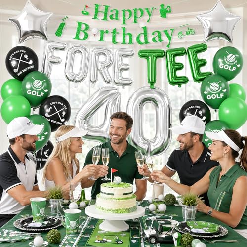 Image of 40th Golf Themed Birthday Decorations for Men 40th Party Decorations