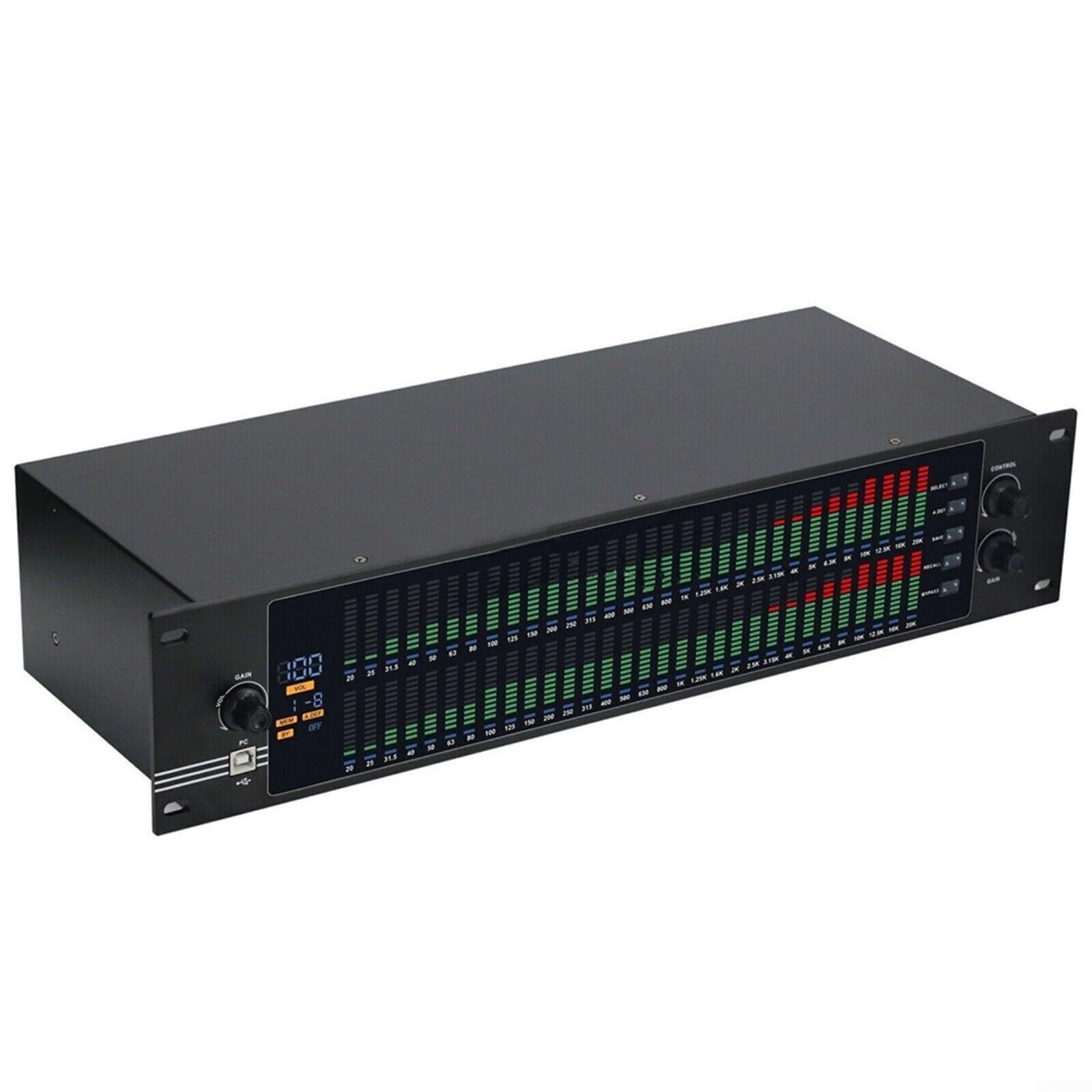 Dual 31-Bed Graphic Equalizer Spectrum Digital Equalizer with LCD Display and USB Control for Stage Performance