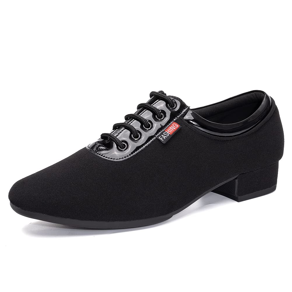 Men's Latin Dance Shoes Lace Up Modern Tango Salsa Ballroom Dance Shoes Oxford Dance Shoes Low Heel-image-13