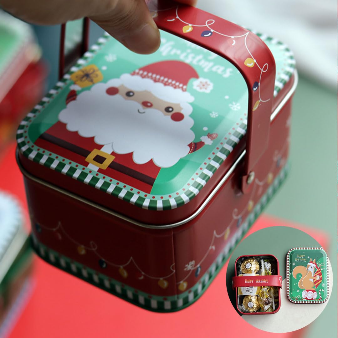 Boîtes à Biscuits De Noël En Métal - Lot De 4 (tailles S à XL), Motifs Père Noël Et Bonhomme De Neige