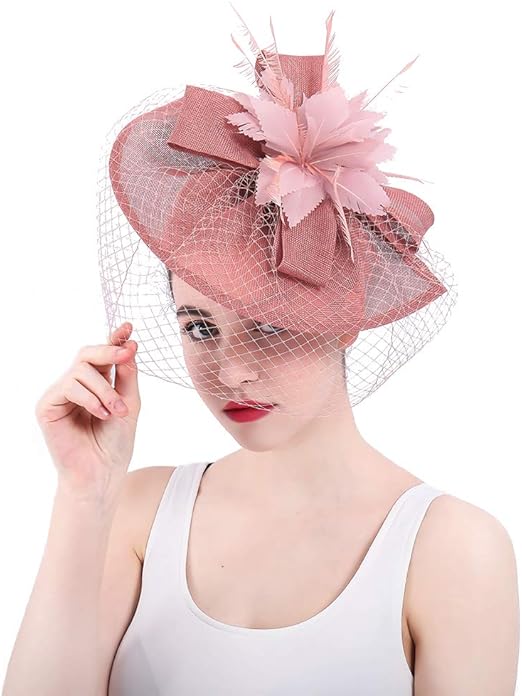 YONQUIL 2018 Bridal Wedding Veil Hair Fascinators hat Feather Flower