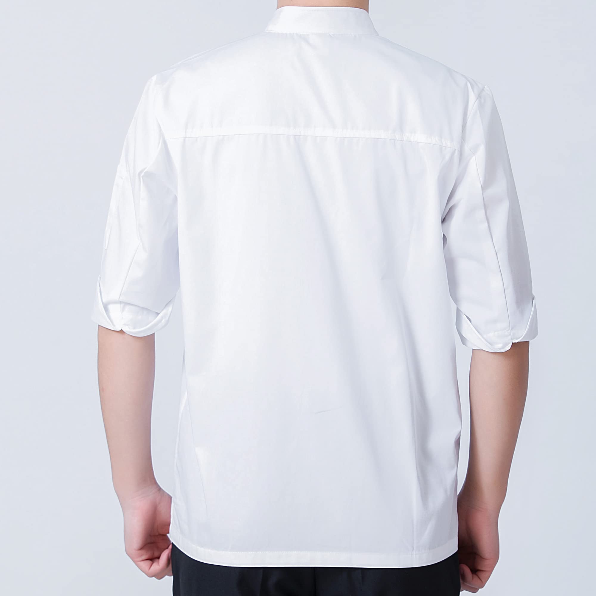FAXIOAWA Giacca da Chef Unisex Personalizzata a Maniche Lunghe Nera/Bianca, Cappotto da Chef Ricamato con Nome/Numero, Divisa da Lavoro Professionale da Cucina per caffè dell'hotel