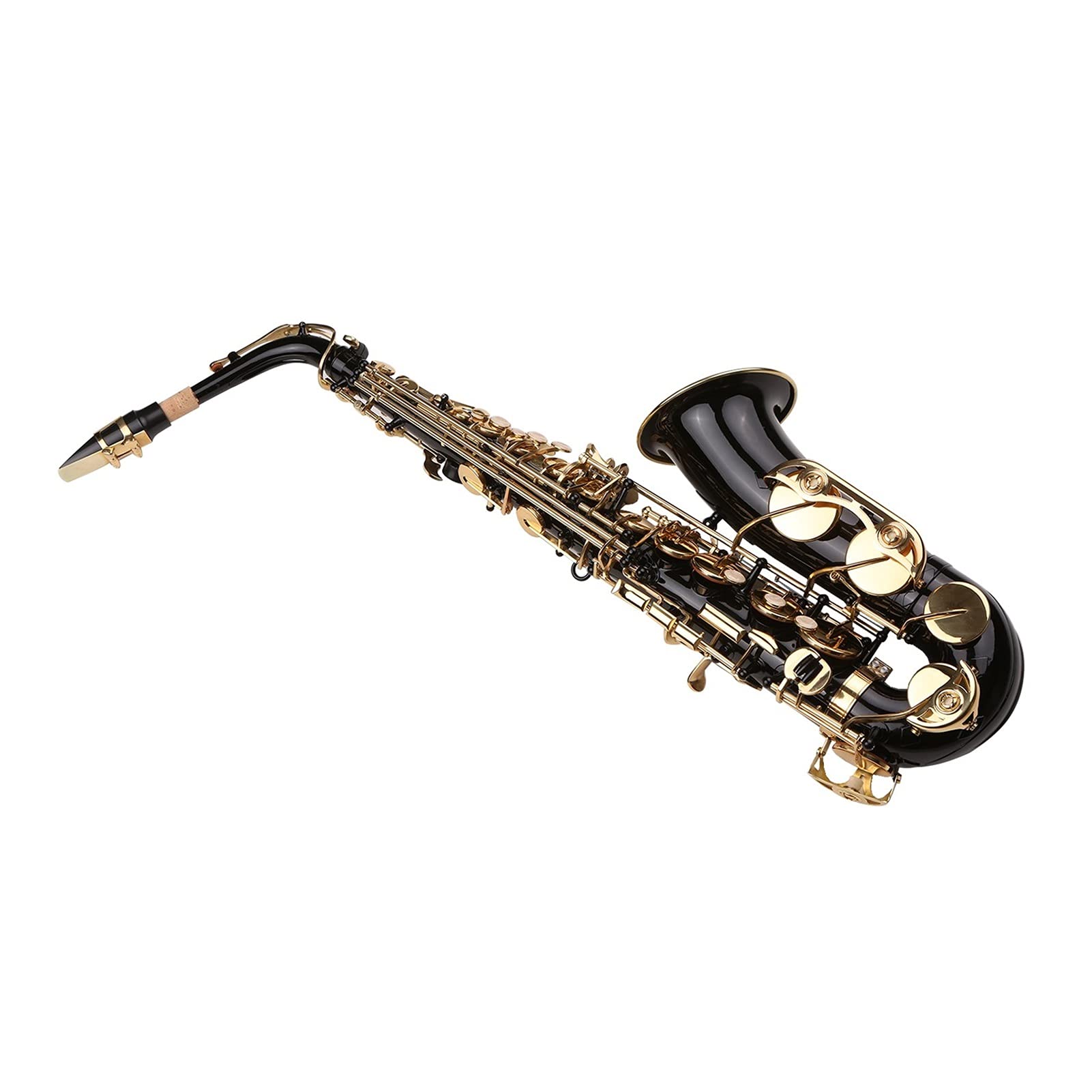 Sax Principianti Kit Ottone EB Alto Sax E Sassofono Piatto Black Vernice in Oro Laccature in Oro con Accessori per Cause Strumento a fiato
