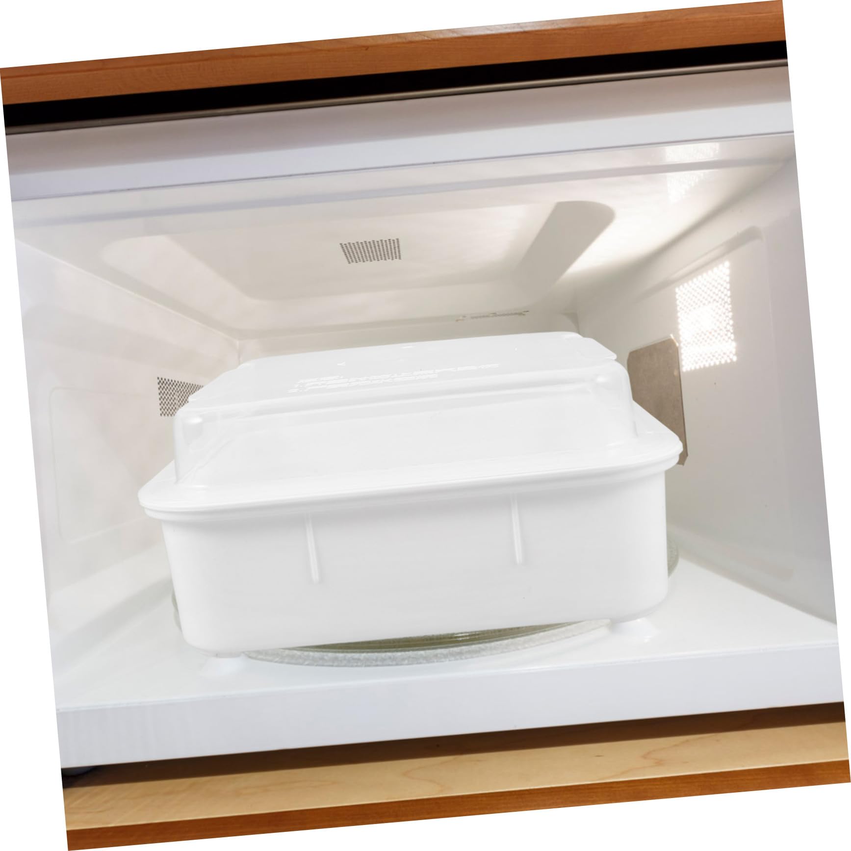 COLLBATH Mikrowellen Doppellagiger Dampfgarer aus Deckel Weißem Pp Dampfgarer Gesundes Dampfgaren in Mikrowelle Platzsparend und Einfach zu Lagern für Gemüse und Fisch Geeignet