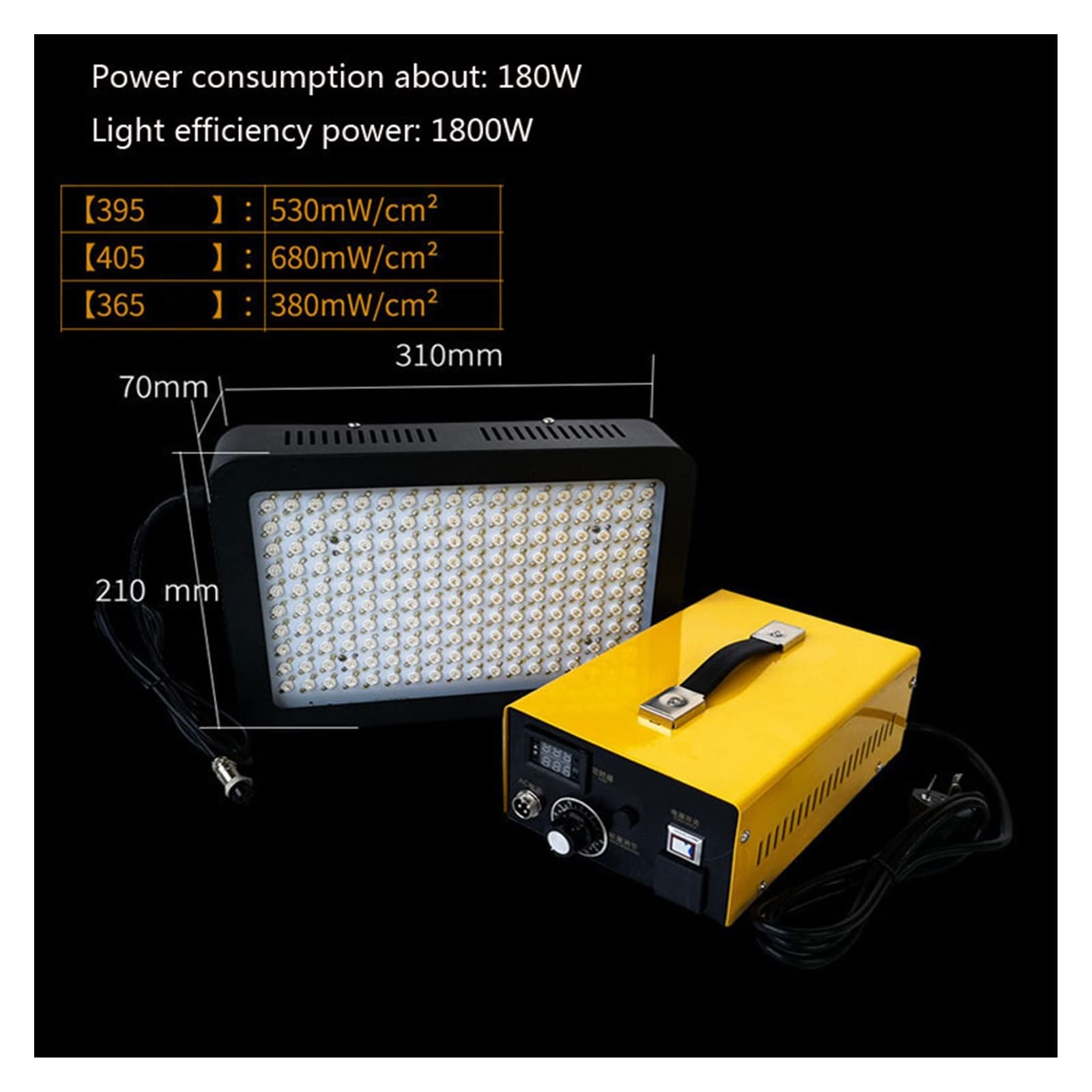 Lampa utwardzająca Uv, regulacja energii 1800 W. Ultrafioletowa lampa utwardzająca UV. Bezcieniowy atrament klejowy. Drukowanie 3D. 365nm 395nm 405nm. Lampa utwardzająca żywicę (rozmiar: 1, kolor: 3