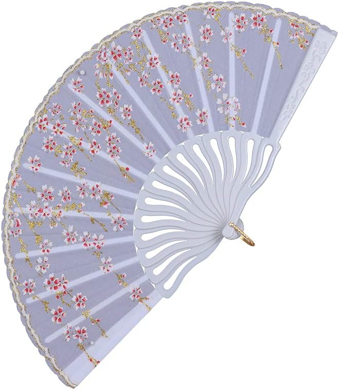 中国風シルク扇子 ウェディング 手持ち扇子 ダンスパーティー装飾 室内装飾 装飾品 日本のヴィンテージ竹工芸品 (3 9.06 イン