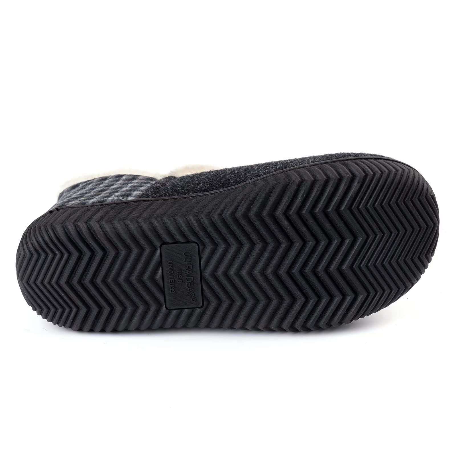 ULTRAIDEAS Pantuflas acogedoras de espuma viscoelástica para mujer con forro polar cálido, mezcla de algodón similar a la lana, suela de goma antideslizante para interiores y exteriores