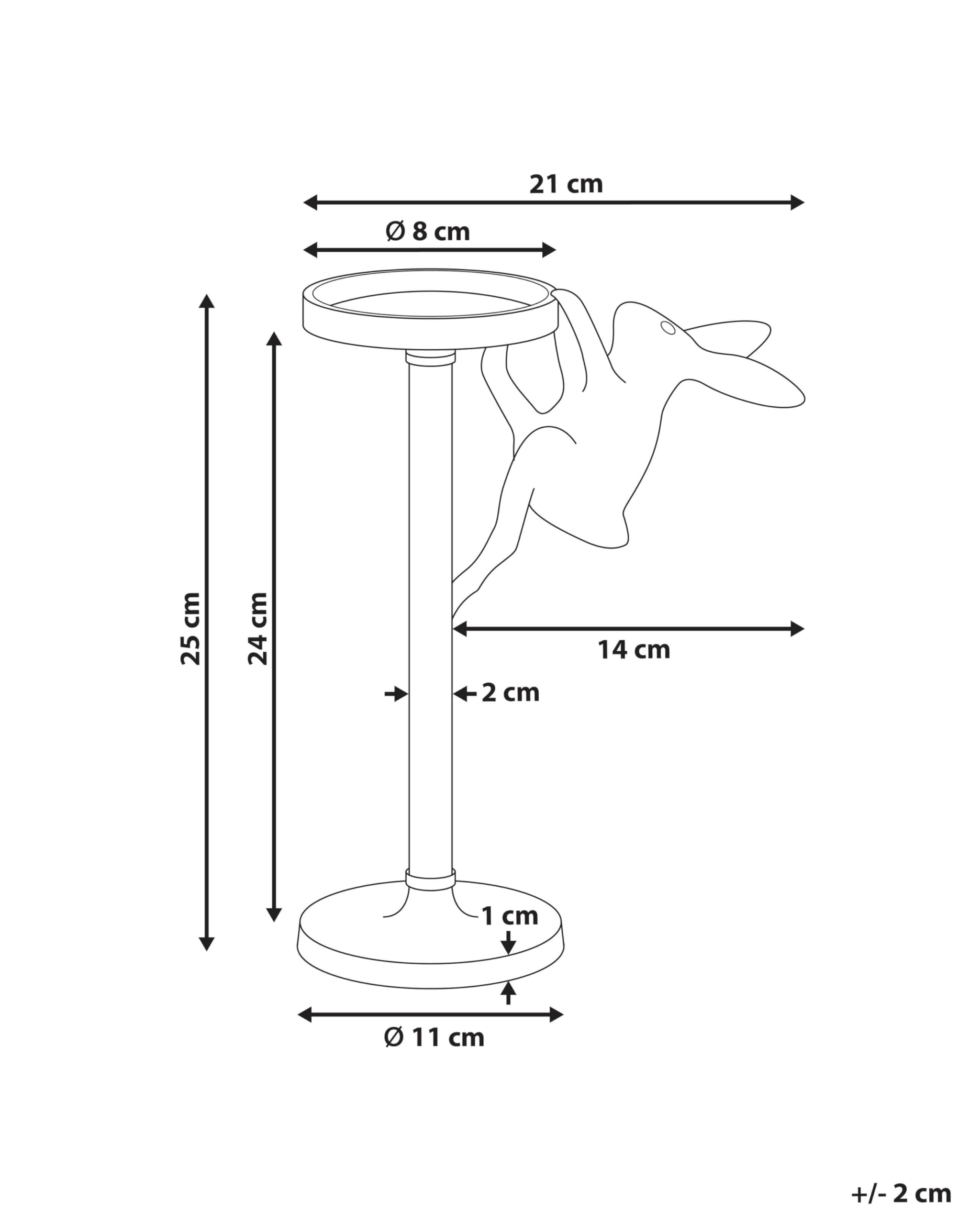 Bougeoir Rétro 24 cm Accessoire de Maison Design Lapin en Métal Aluminium Doré Kosor