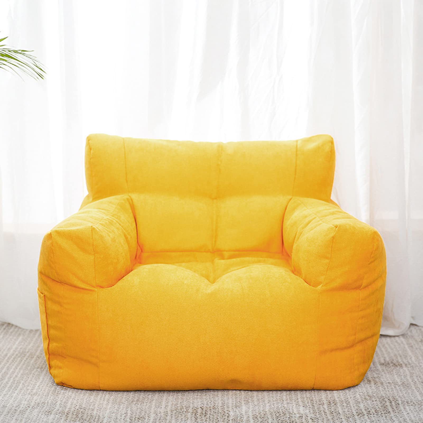 Ultra miękki pokrowiec na krzesło z pluszowej tkaniny (bez wypełnienia) – wygodny fotel do salonu i sypialni, idealny dla zwierząt domowych, 78 x 74 cm, żółte łóżko