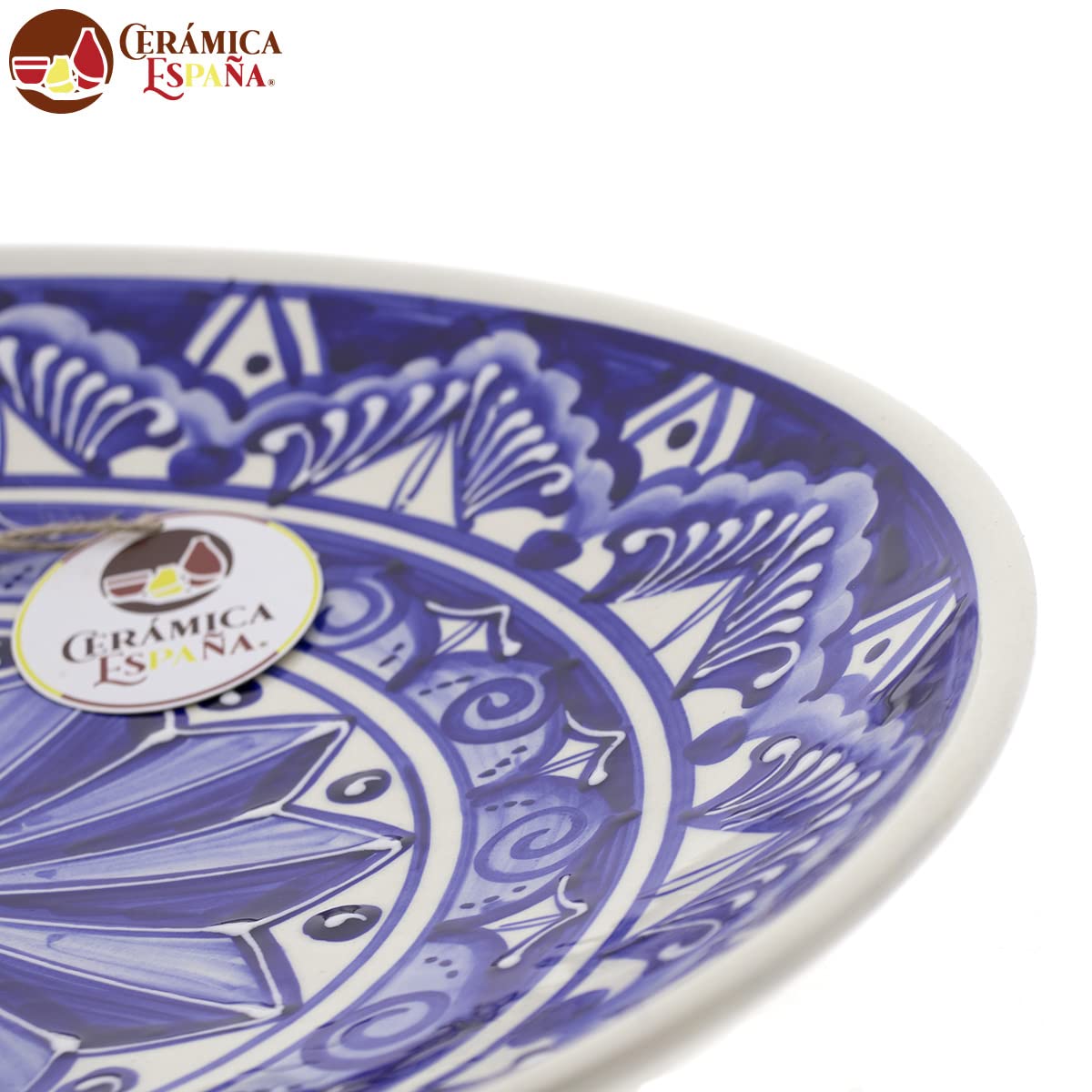 CERÁMICA ESPAÑA | Plato Decorativo de Pared | Cerámica Hecho a Mano | Modelo D04 | 35x35x5 cm