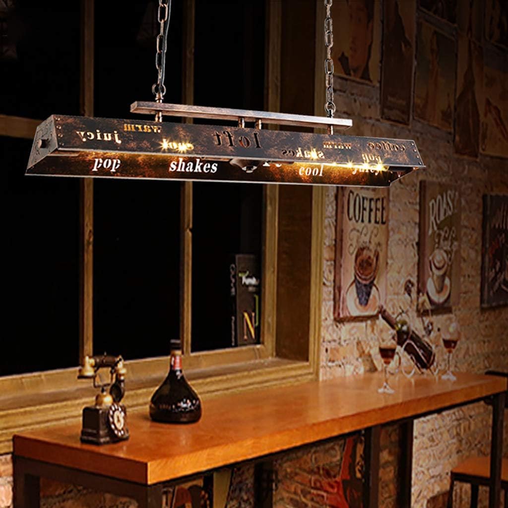 Nеw Prоduсt Farmhouse Chandelier Industrial Pendant Lighting Metal Hanging Pendant Light Pendant Kitchen Island for Pool Table Kitchen Island Living Dining Room Bedroom Bar Retro Letters Pendant Lamp E26