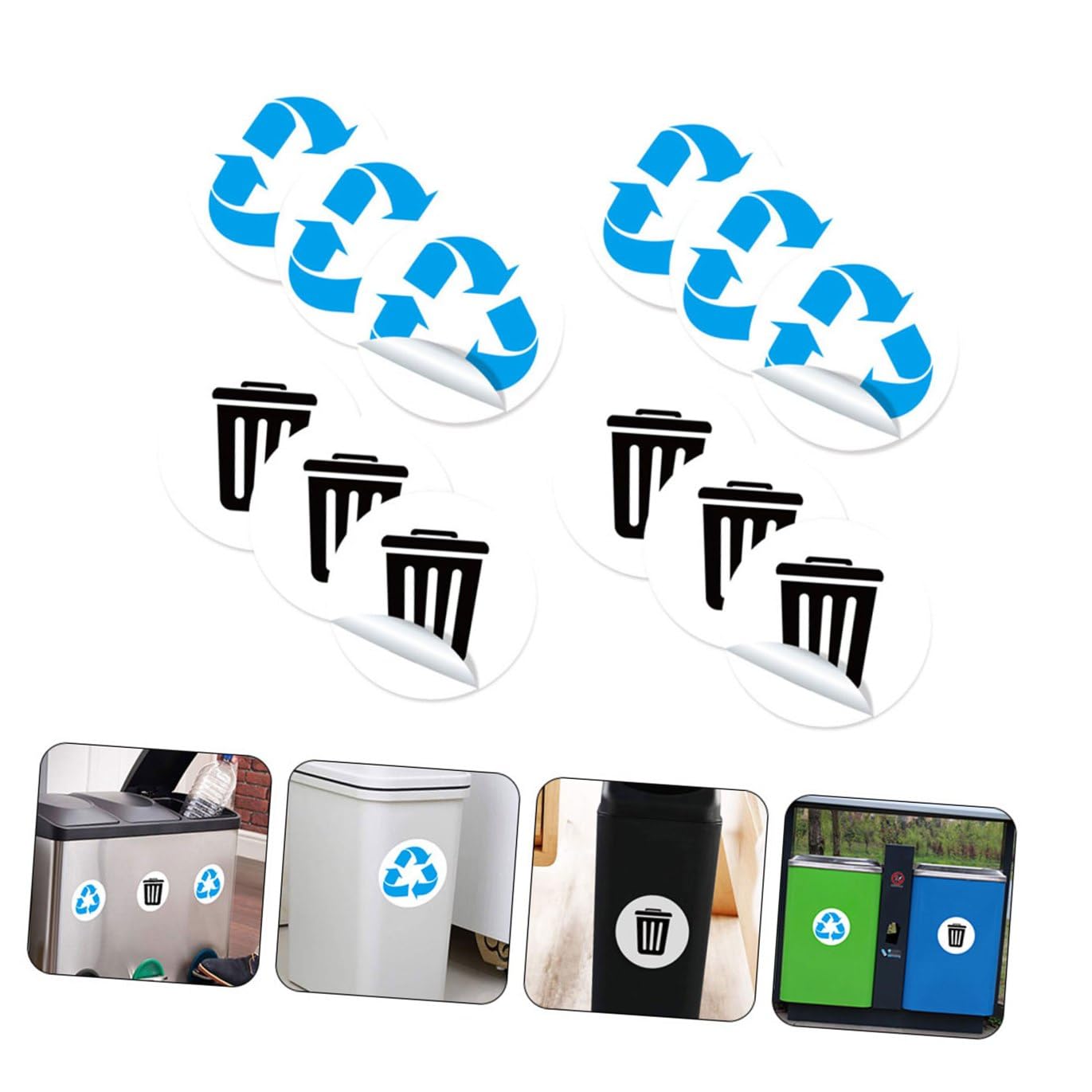 LALAFINA 60pièces Autocollants De Classification Des Déchets Étiquettes Pour Poubelles Reciclables Autocollants De Tri Des Déchets Adhésifs Étanches Pour Intérieur Et Extérieur