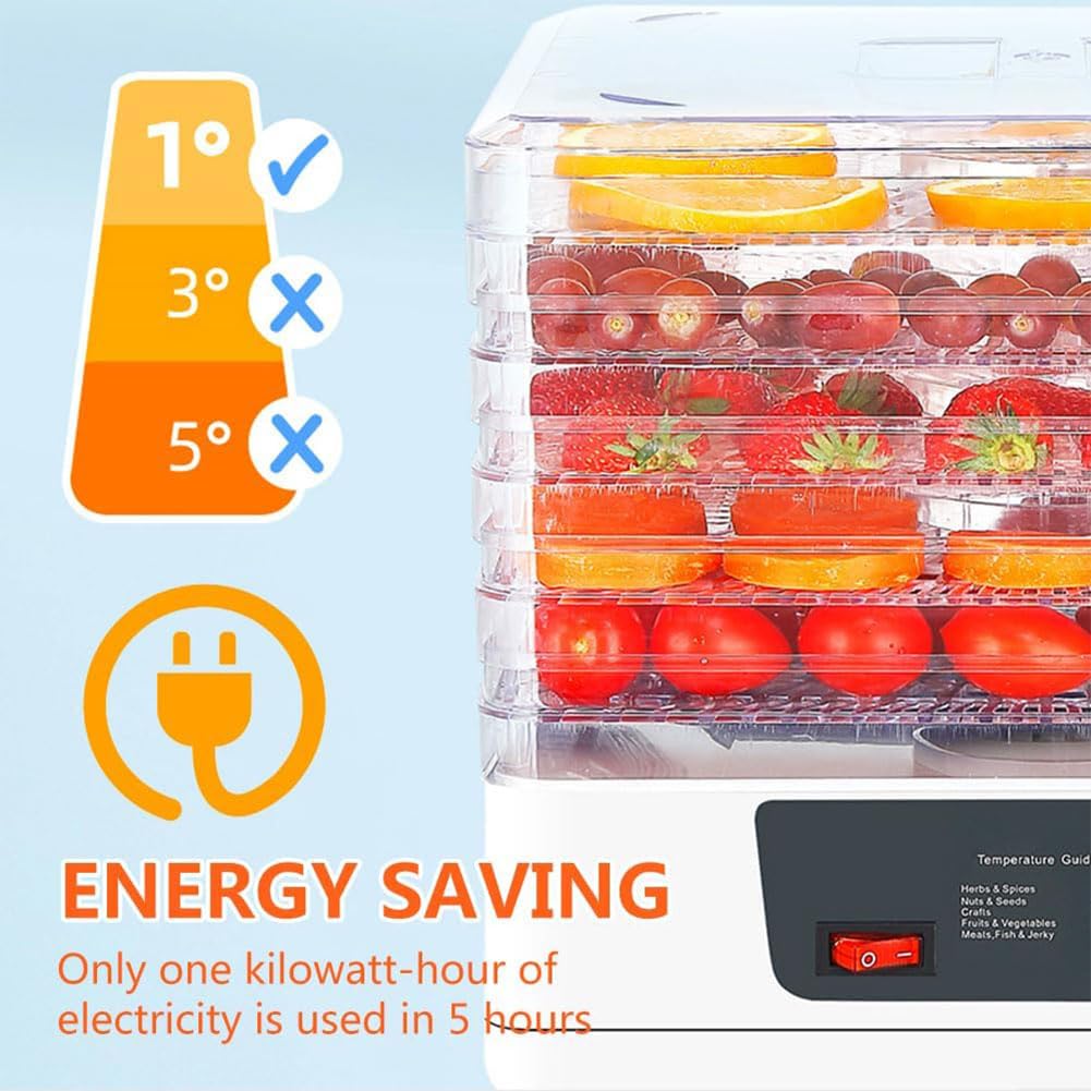 Suszarka Do żywności, 5-warstwowa Suszarka Do Owoców, Cyfrowa Kontrola Temperatury 350 W, Równomierne Suszenie Zdrowych Przekąsek, Wielofunkcyjne Przetwarzanie żywności
