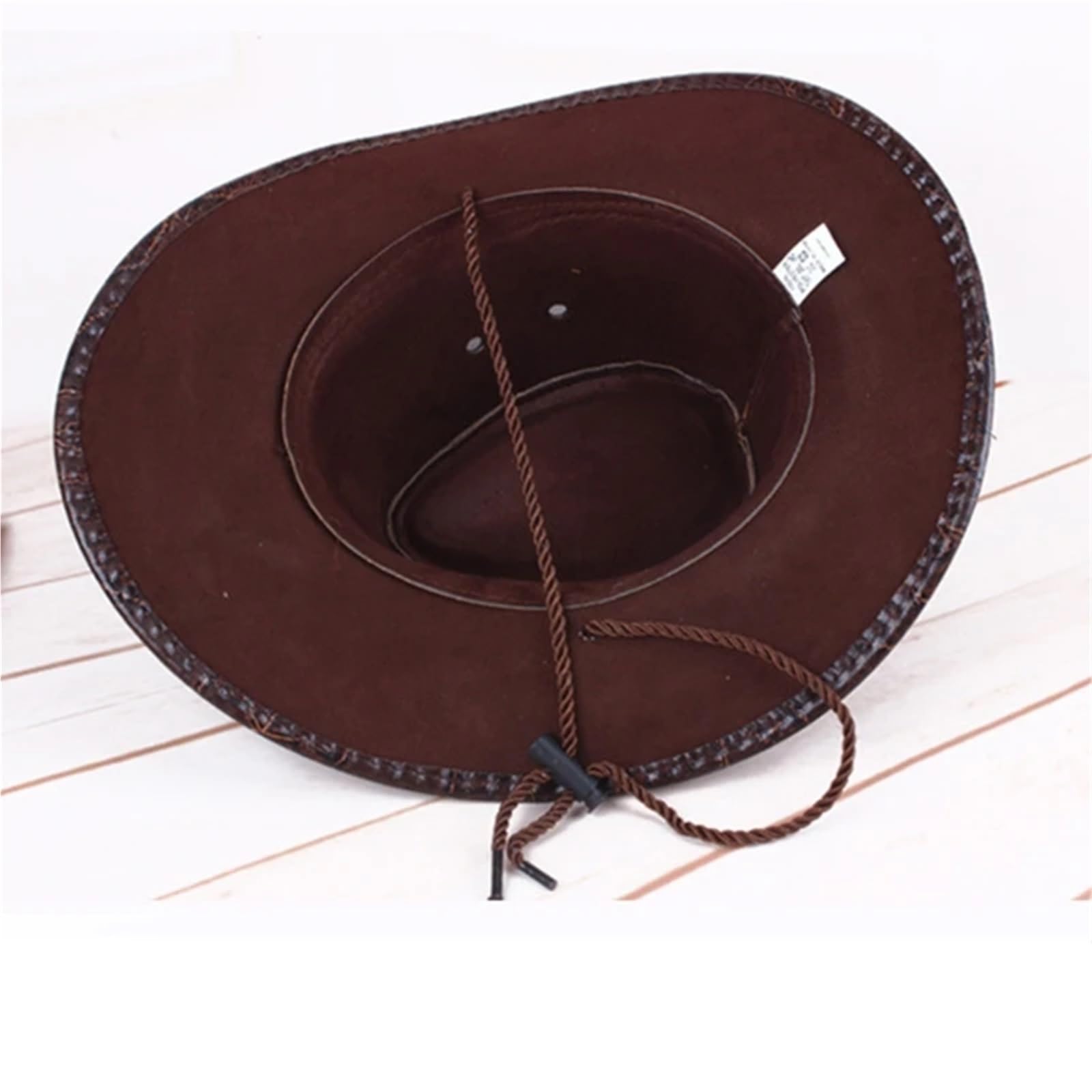 Cappello da Bacino da Cowboy in Pelle PU retrò Cappelli Traspiranti Estate Casual for Le Vacanze estive per Cosplay All'aperto(Black)