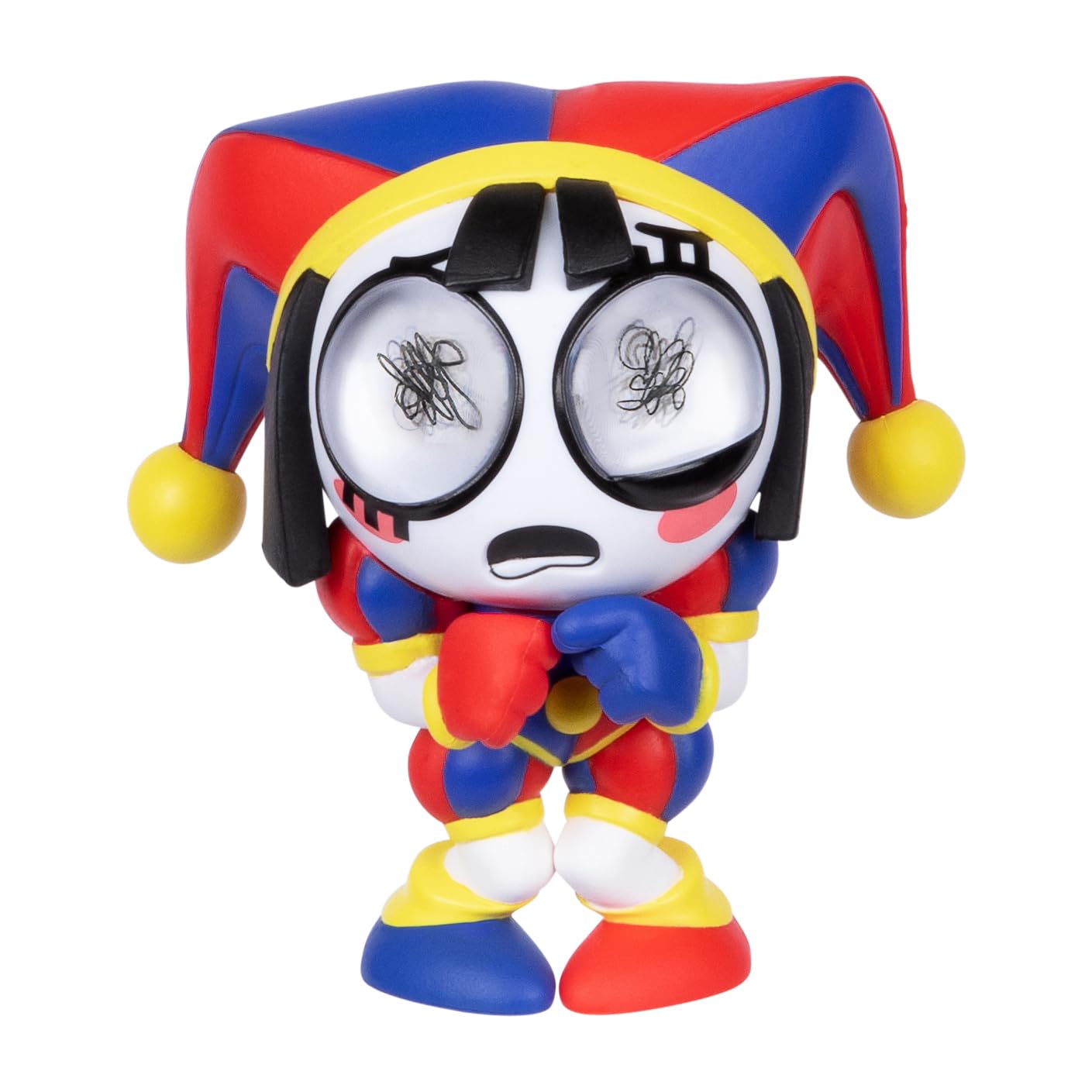 Amazing Digital Circus Officially Licensed Pomni Vinyl Figure, Quality 4"/10.1 CM Boxed Collectible Figure With Jittery Eyes And Collector Card, 4 Posed Vinyl Figures To Collect In Premier Collection