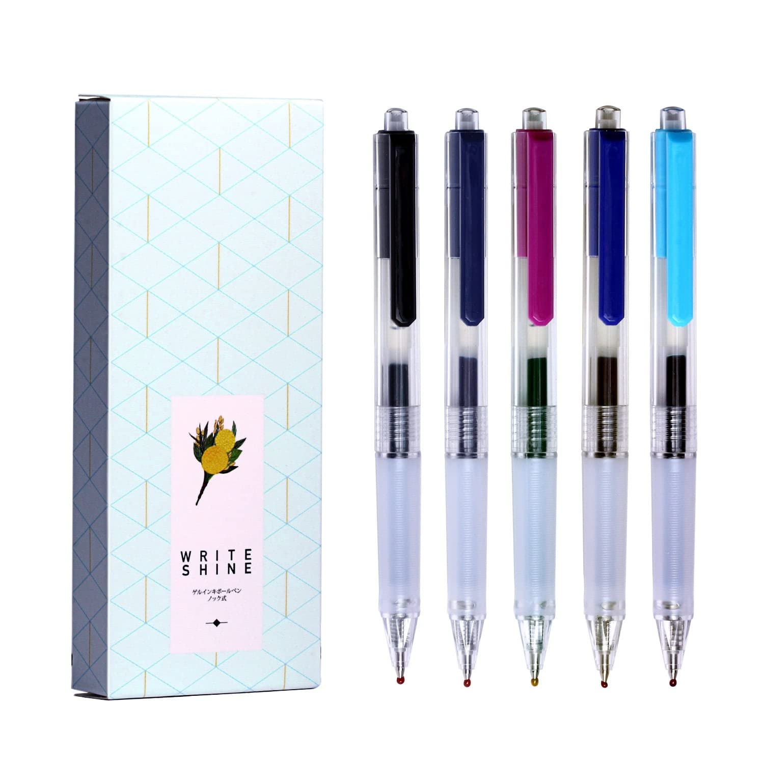 XIZE SH 0.5 Retractable Fine Point Pens Assorted Colors Gel Pens for Writing Notes