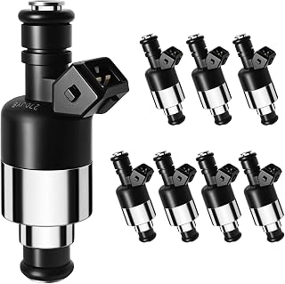 Set of 8 Fuel Injectors Fit for Chevy & GMC: C2500 /C3500 /K2500 /K3500 /C2500 & K2500 Suburban /P30 /P3500 /Express & Savana 3500, 1996-2000 V8 Gas 7.4L, OEM # 17113221, 17109596, FJ241(8 Pcs)